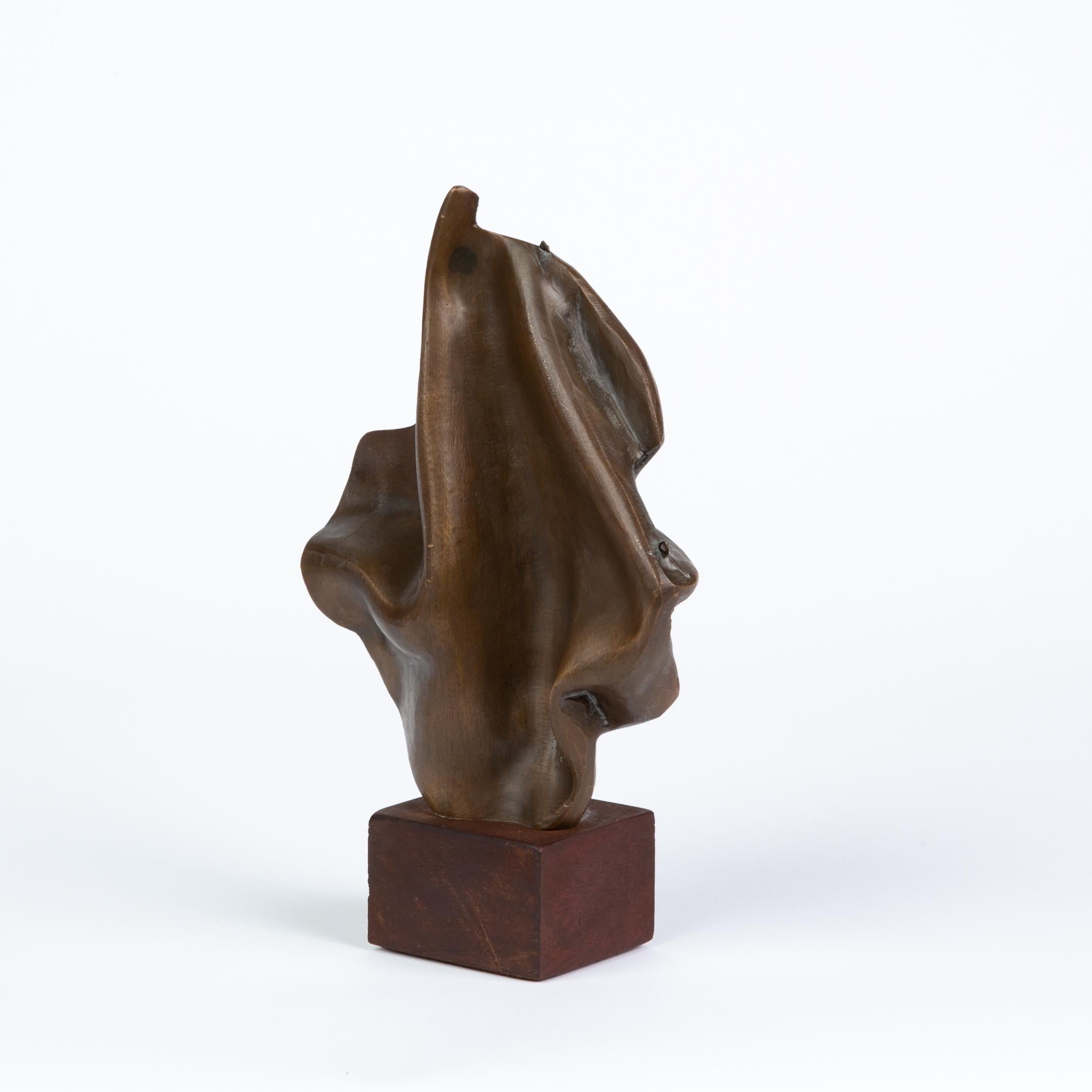 American Abstract Bronze Statuette with Draped Effect