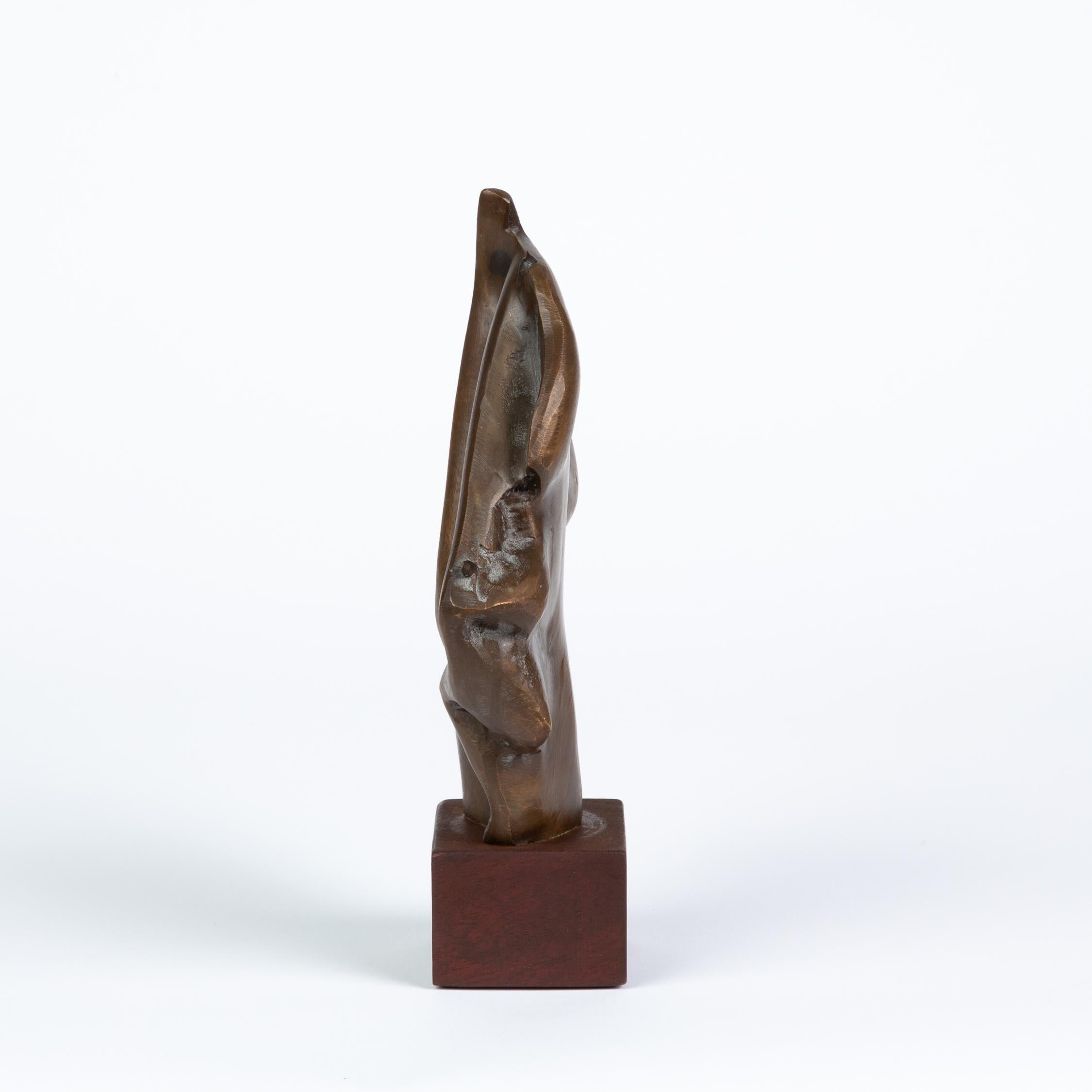 Abstract Bronze Statuette with Draped Effect In Excellent Condition In Los Angeles, CA