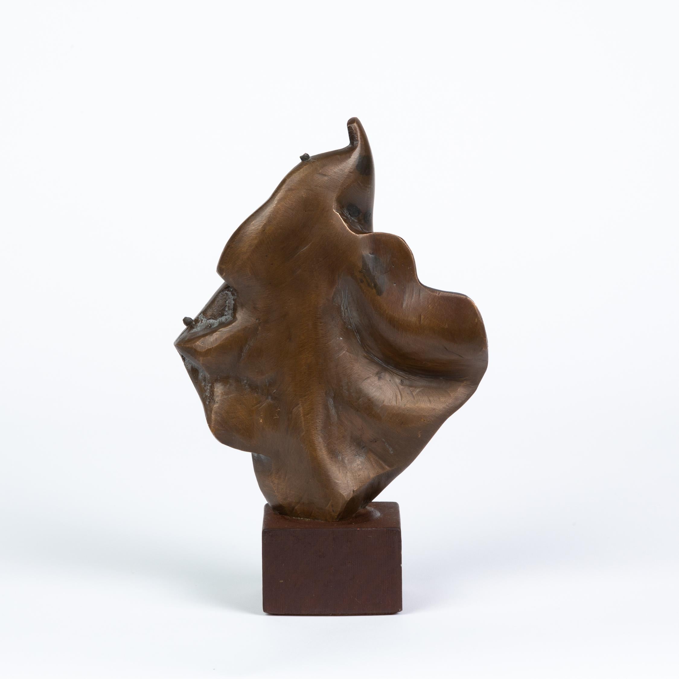 20th Century Abstract Bronze Statuette with Draped Effect