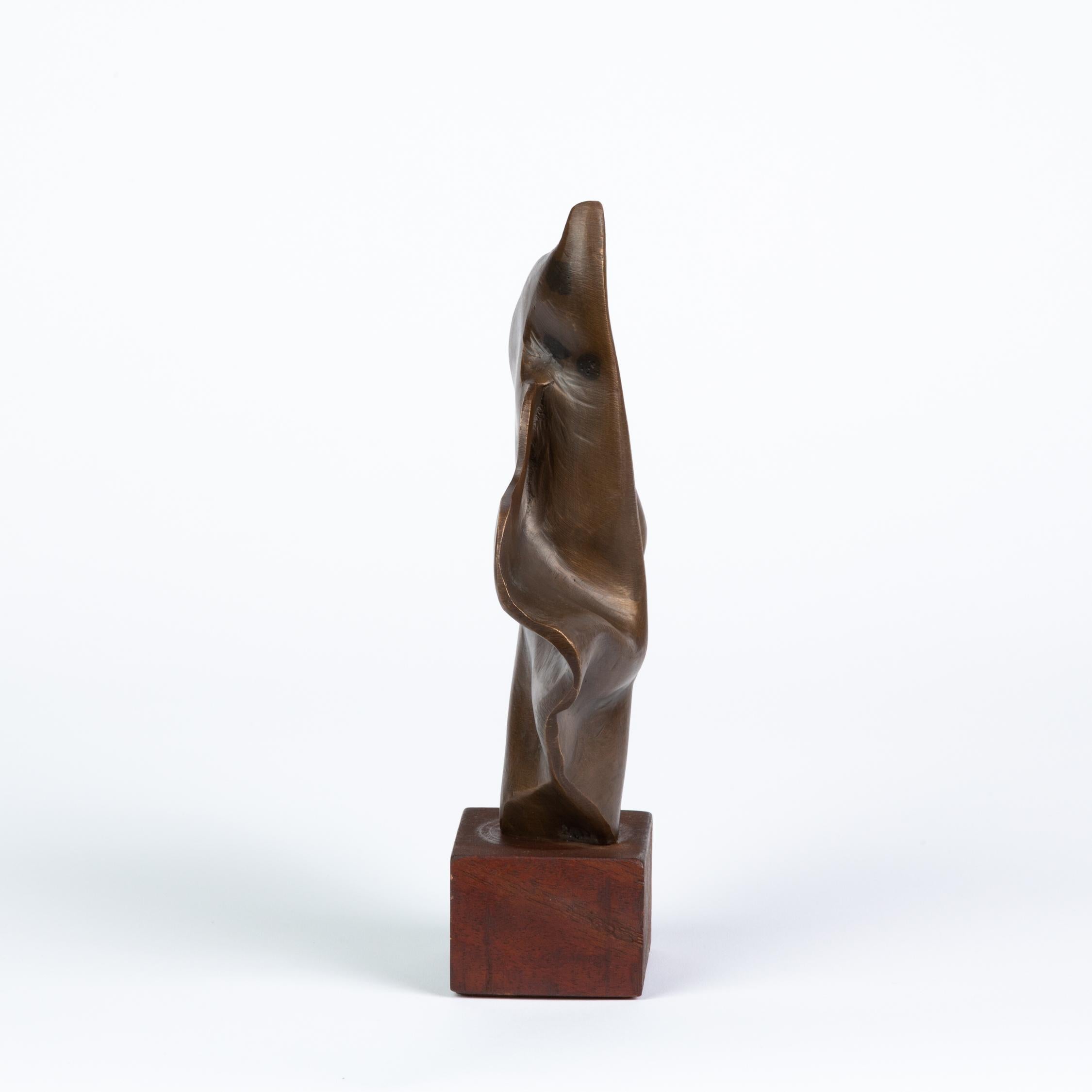 Abstract Bronze Statuette with Draped Effect 1
