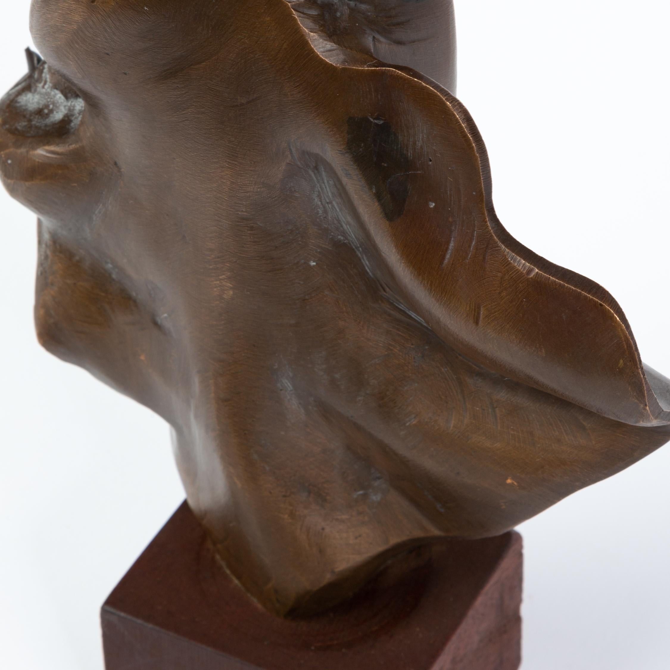 Abstract Bronze Statuette with Draped Effect 2
