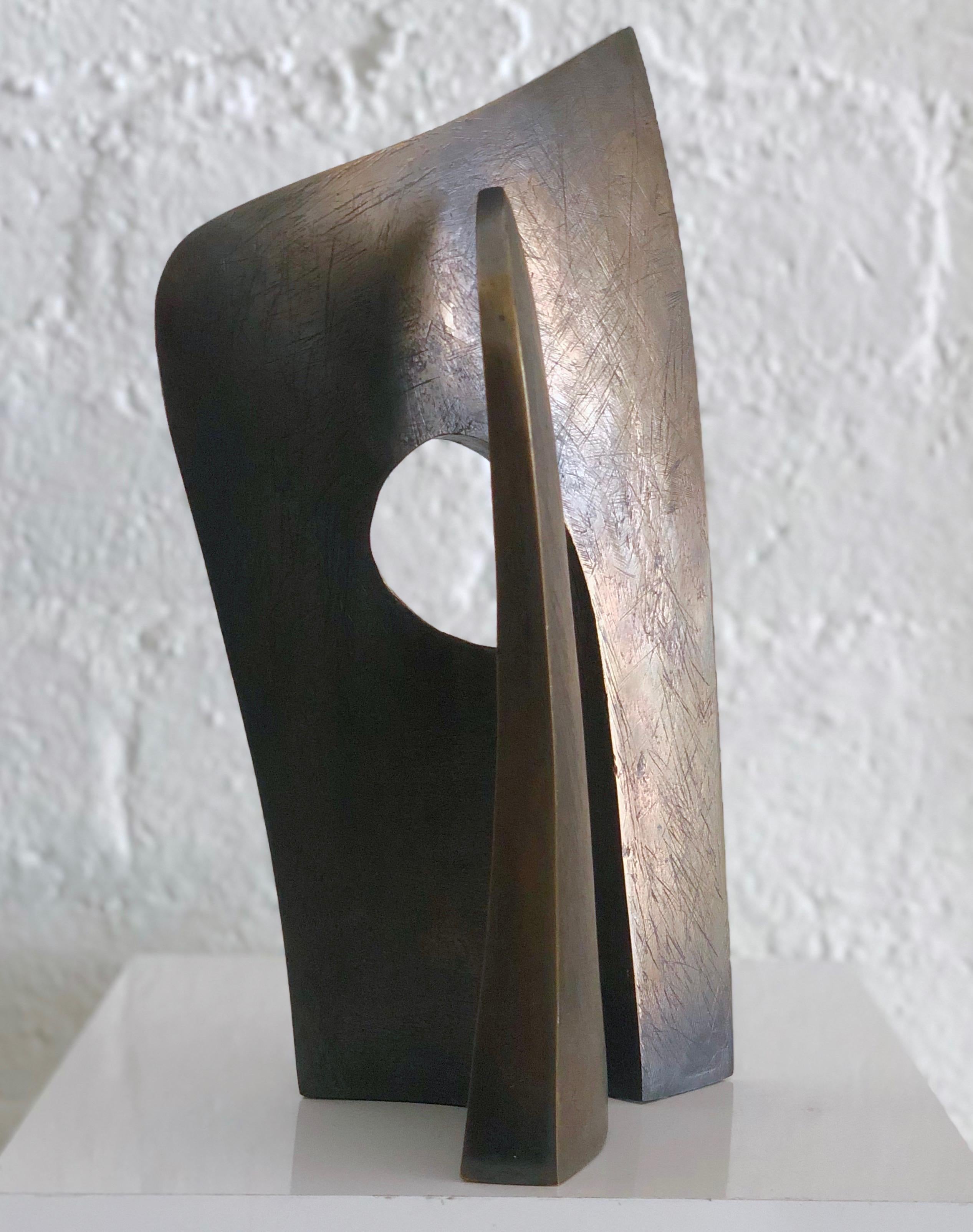 Late 20th Century Abstract Bronze Table Sculpture 1976 M. E. Lorenz