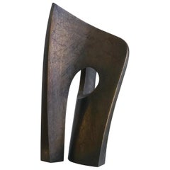 Abstract Bronze Table Sculpture 1976 M. E. Lorenz