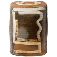 Abstract Brown and Black Stoneware Ceramic Stool by Roz La Borne Table 6/11