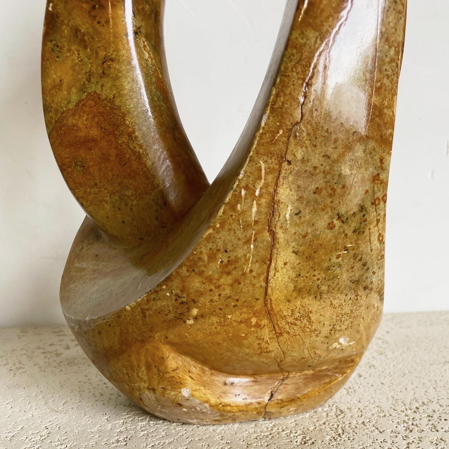 Abstract Brown Stone Sculpture In Good Condition For Sale In Delray Beach, FL