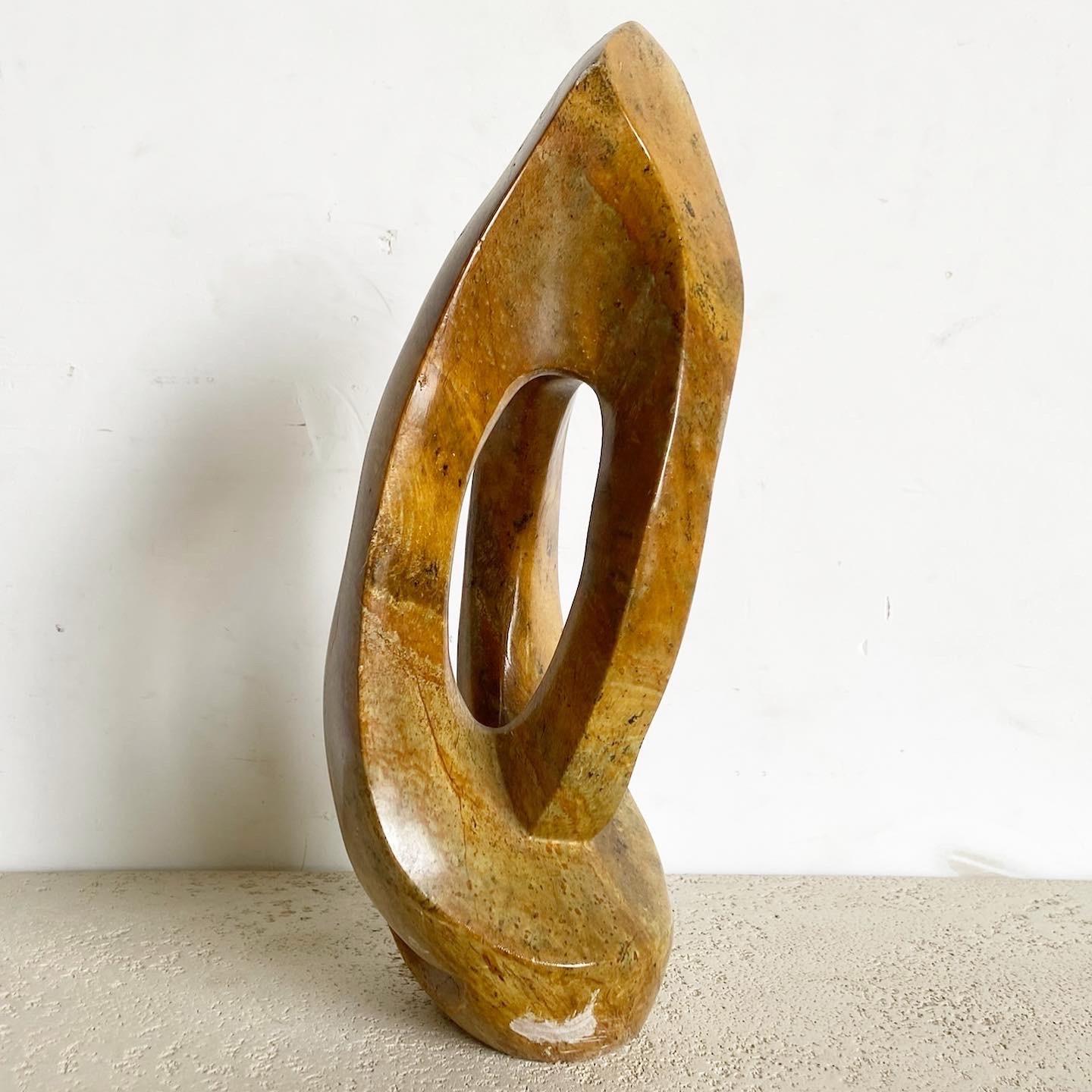 Abstract Brown Stone Sculpture For Sale 5