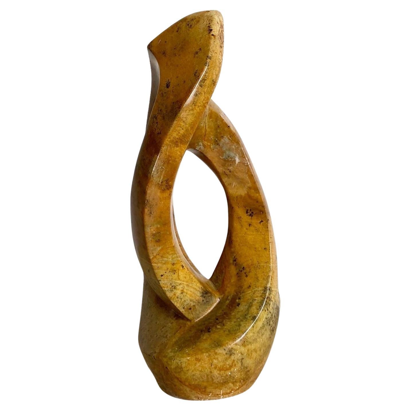 Abstract Brown Stone Sculpture For Sale