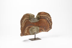 Abstract Brown Stoneware Ceramic Sculpture by Gueneau circa 1975 French Design