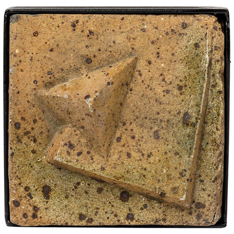 Abstract Brown Wall Ceramic Sculpture by Pierre Digan La Borne