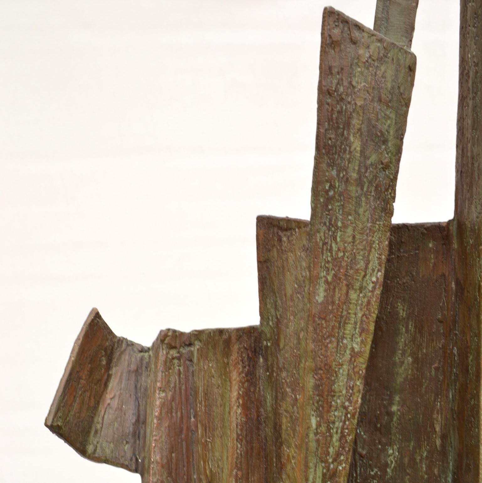 Brutalisme  Sculpture abstraite en bronze sur grand socle en marbre noir Hollandais 1980's  en vente 6