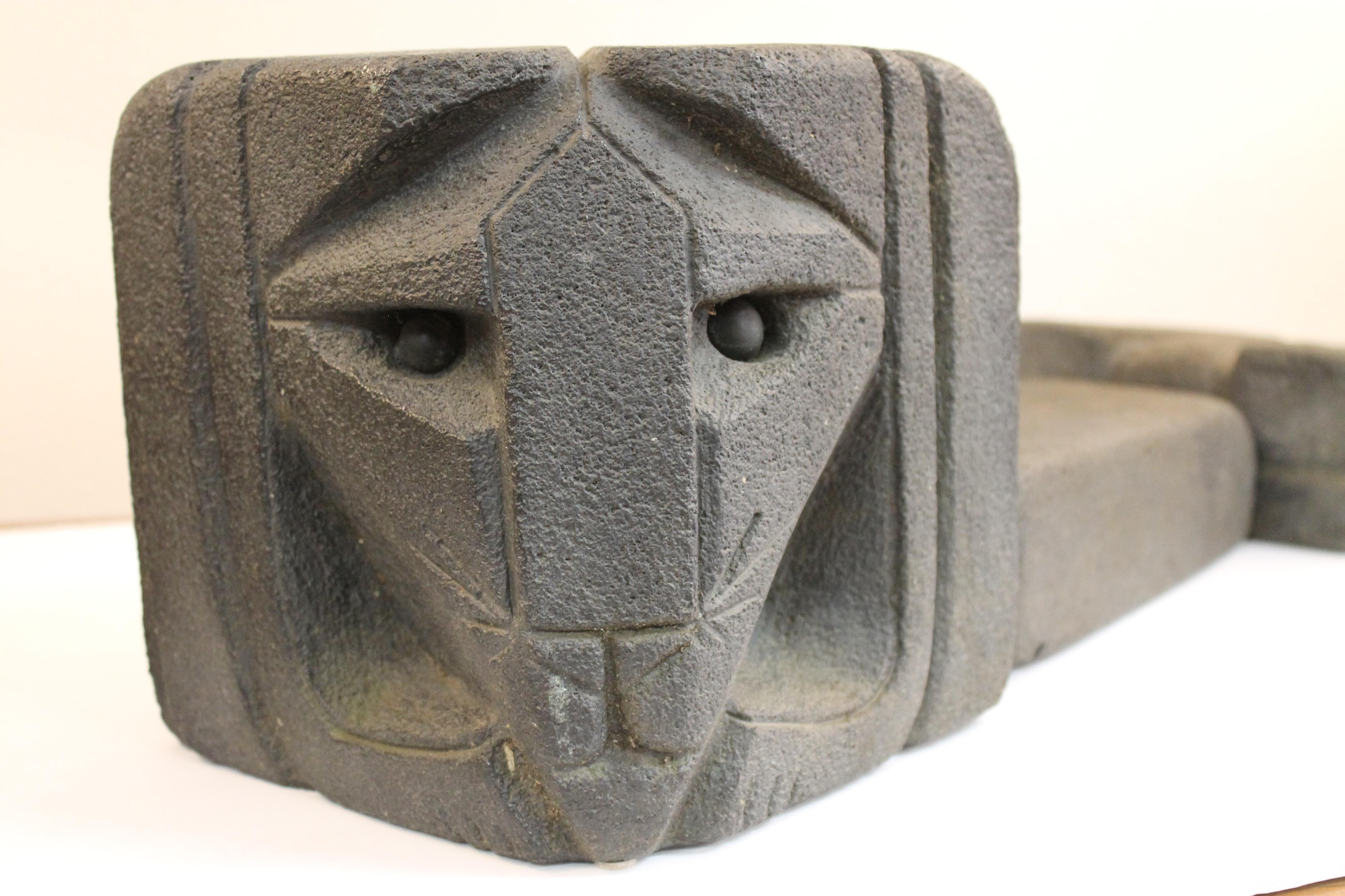 Mid-20th Century Abstract Brutalist Bronze Lion