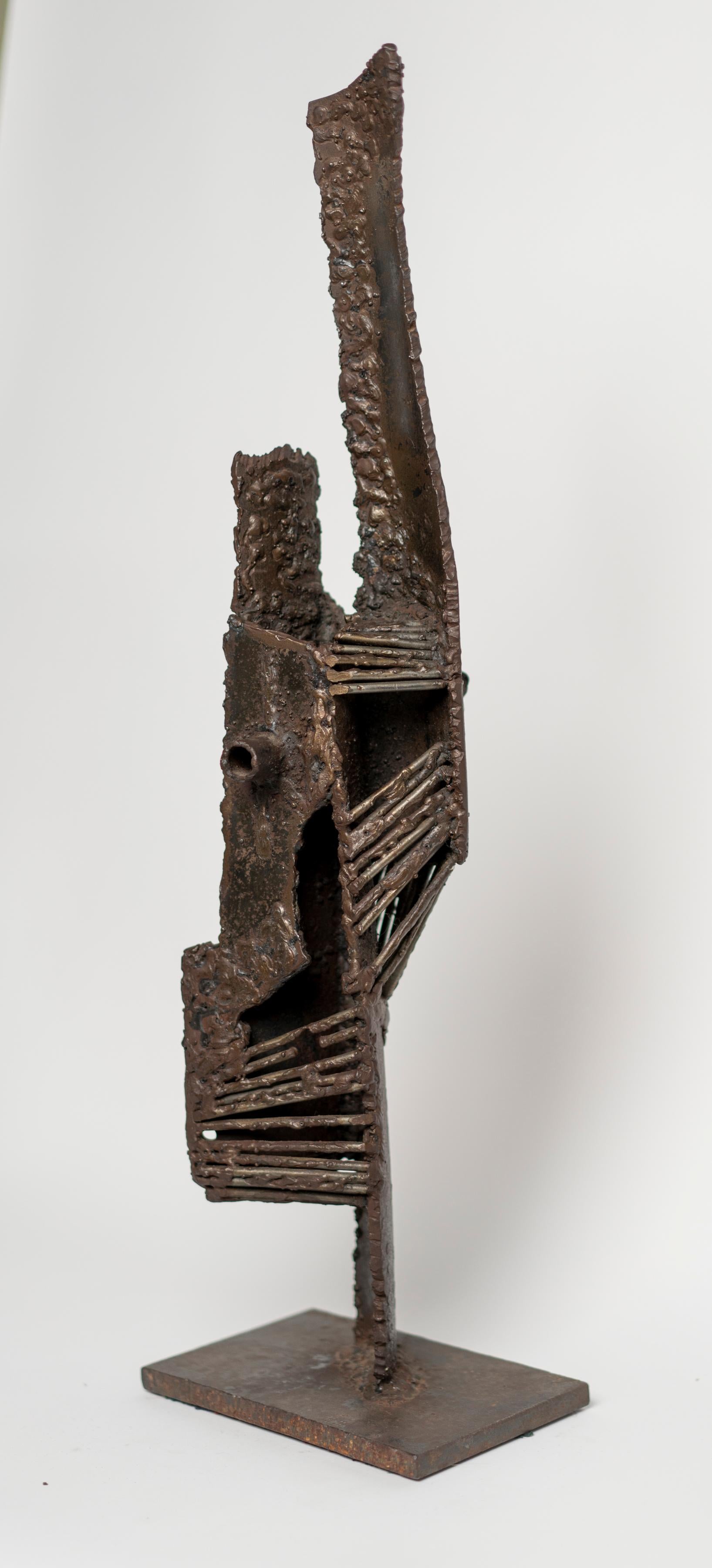 Mid-20th Century Abstract Brutalist Bronze Sculpture by G. Lachapelle