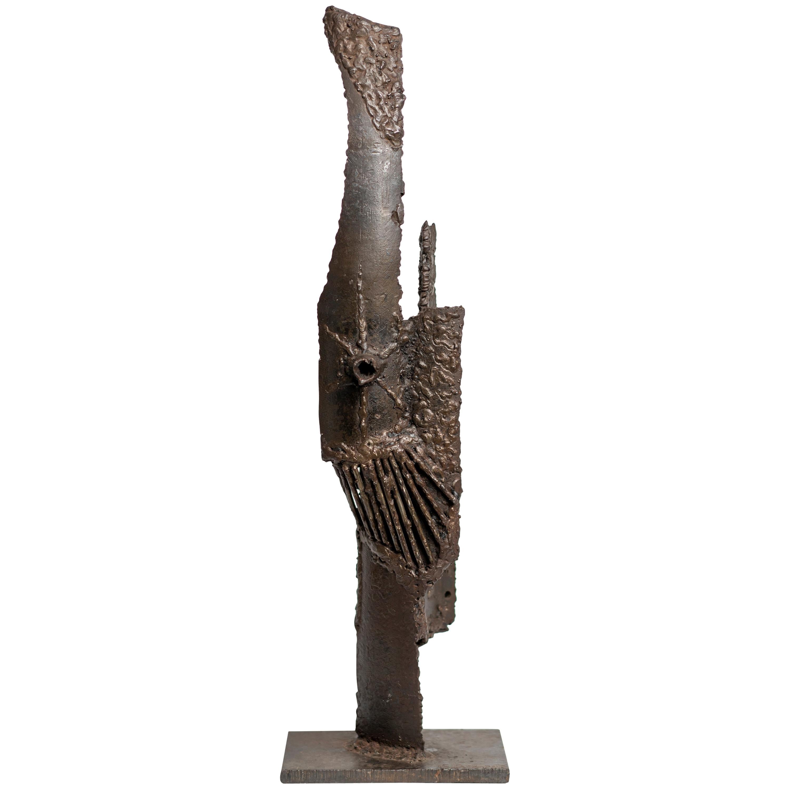 Abstract Brutalist Bronze Sculpture by G. Lachapelle