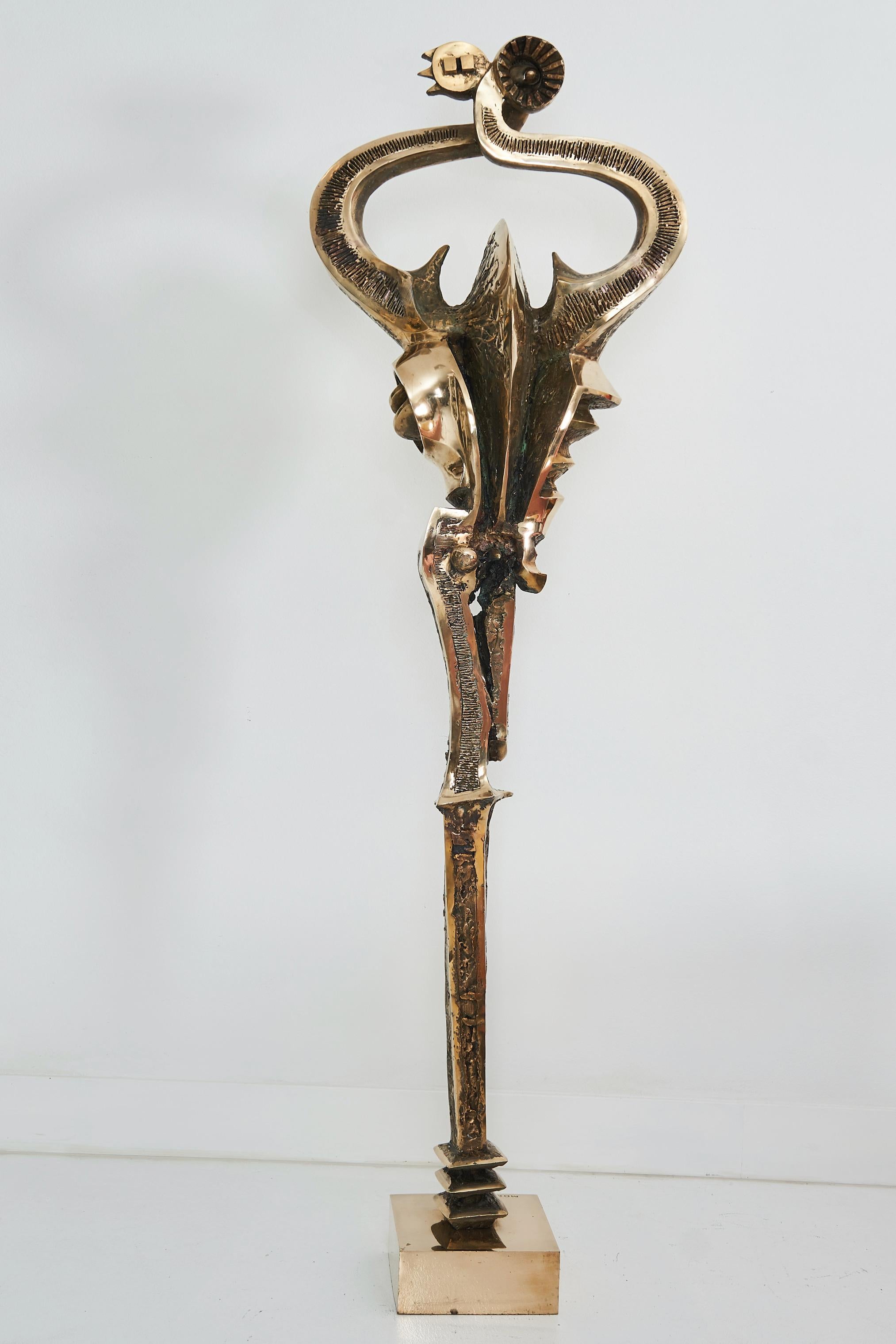 Abstract Brutalist Bronze Sculpture, Prince Monyo (1926-) For Sale 7