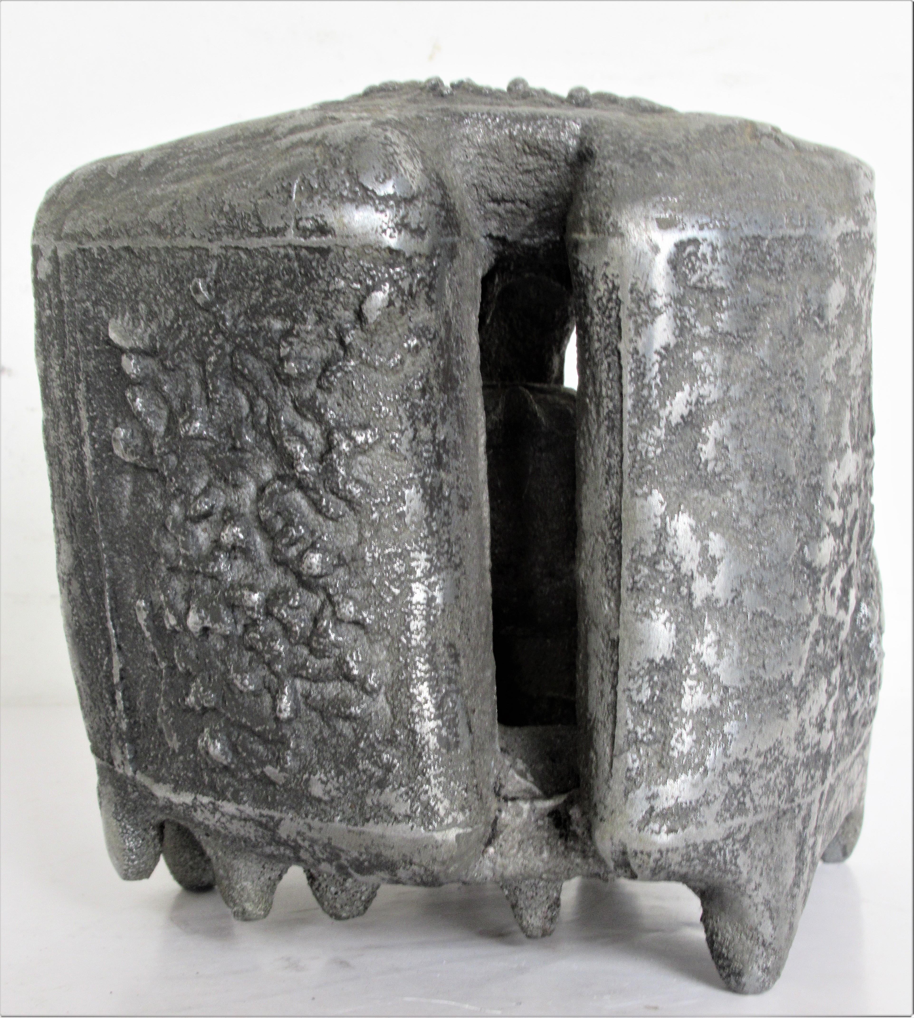 Abstract Brutalist Cast Metal Sculpture by William F. Sellers 1