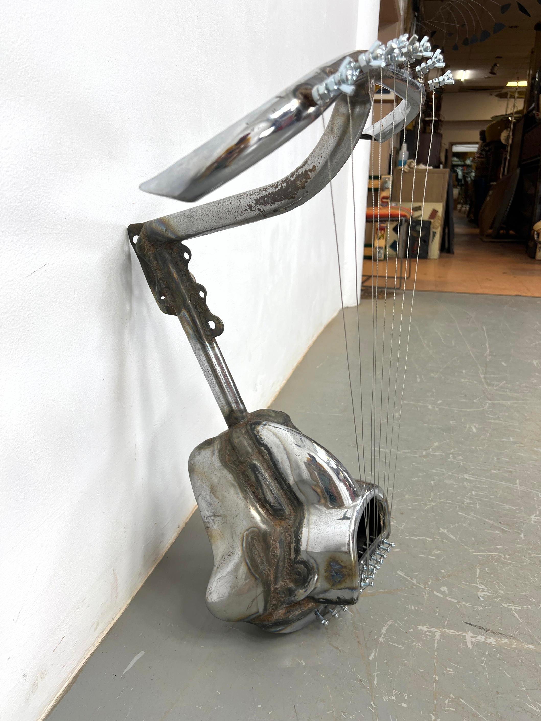 Abstract Brutalist Chrome  Sculpture by Jason Seley 