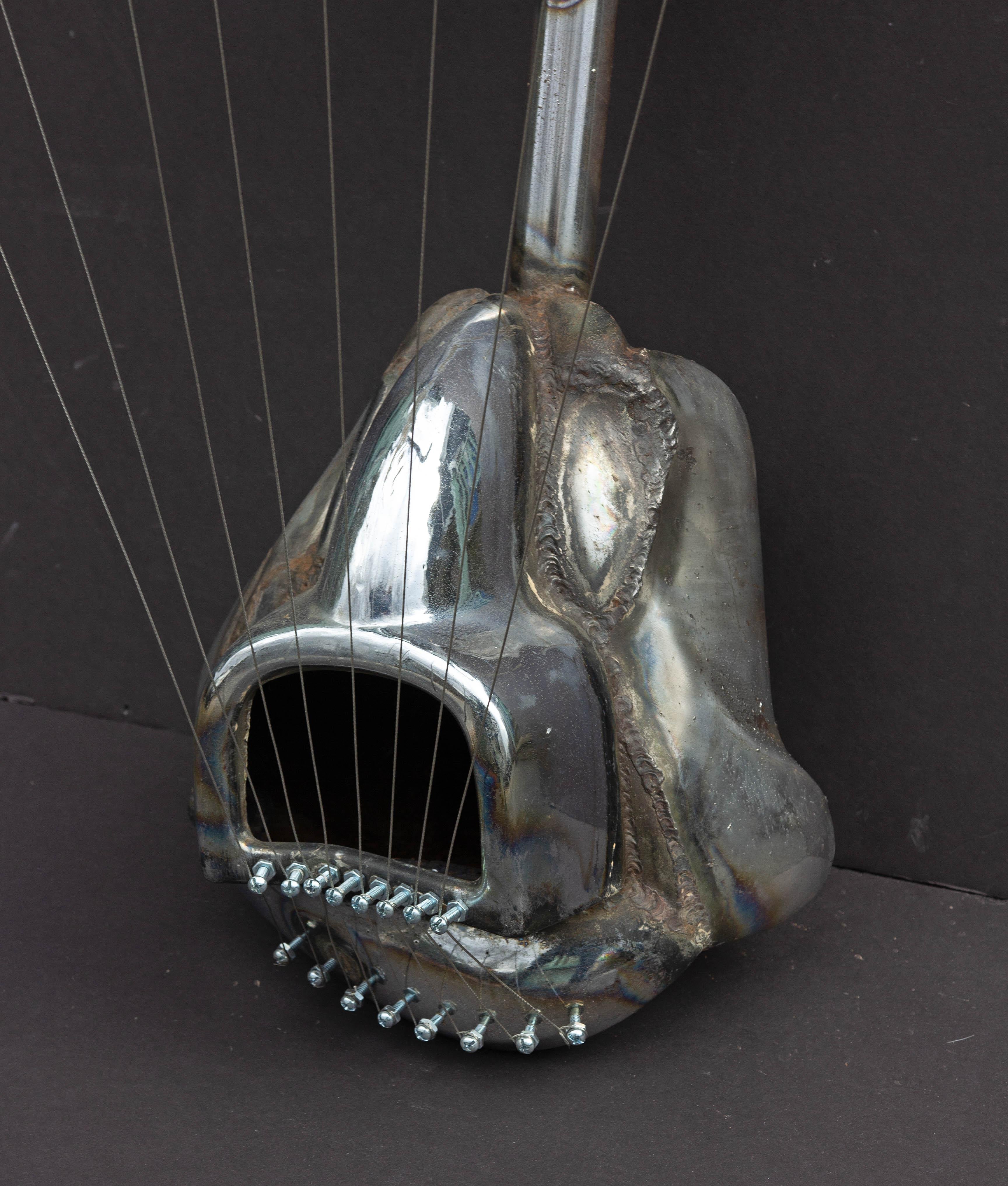 Moderne Chrome brutaliste abstrait  Sculpture de Jason Seley « Sculptor's Harp 2 », 1966 en vente