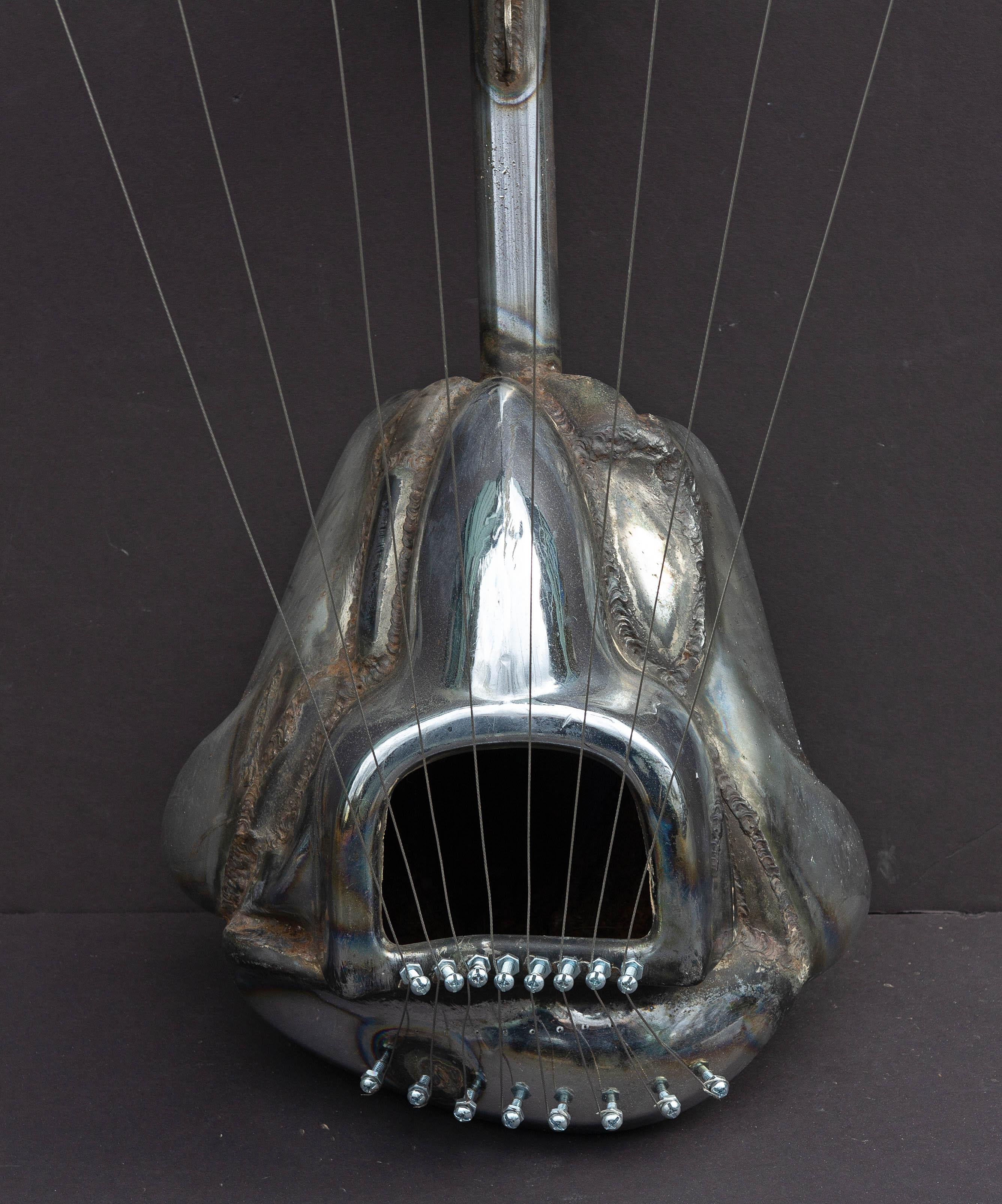 Abstraktes Brutalistisches Chrom  Skulptur von Jason Seley „Sculptor's Harp 2“, Skulptur, 1966 (Nordamerikanisch) im Angebot
