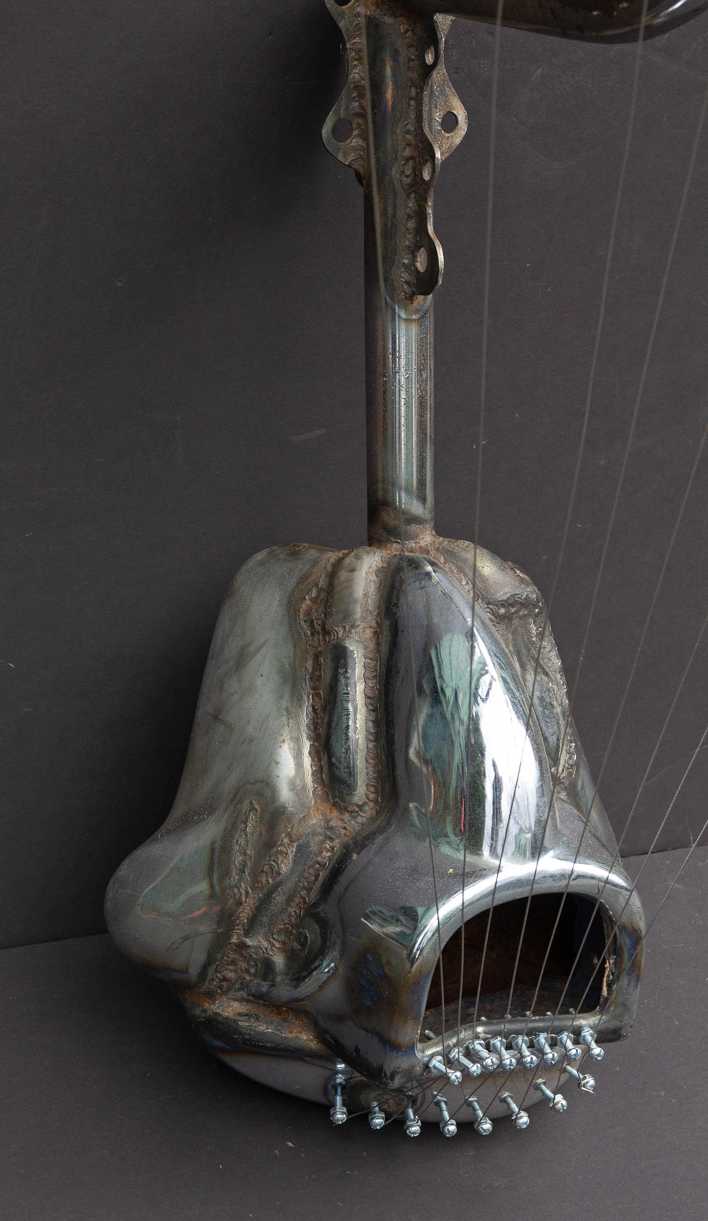 Abstract Brutalist Chrome  Sculpture by Jason Seley 