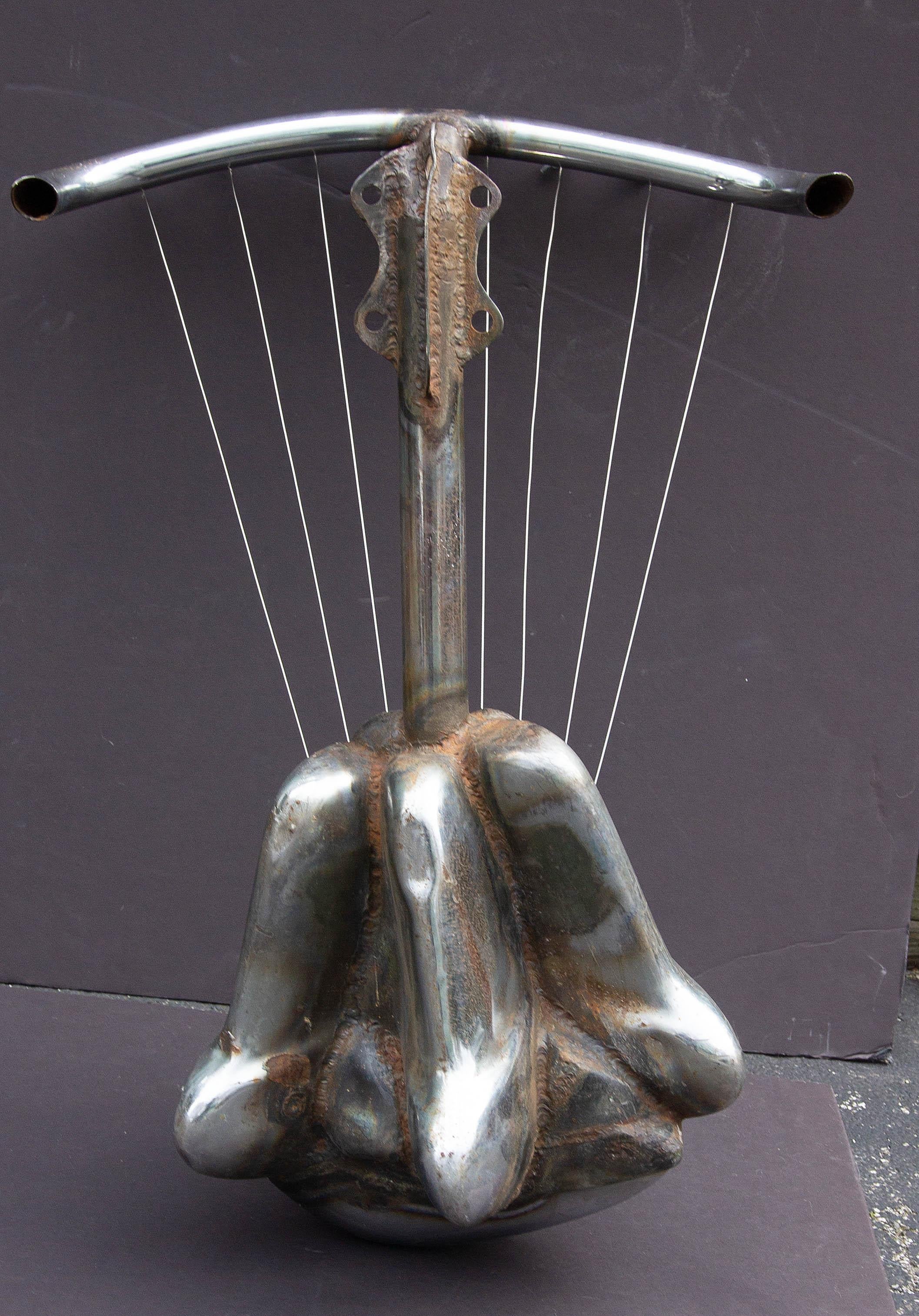 Metal Abstract Brutalist Chrome  Sculpture by Jason Seley 