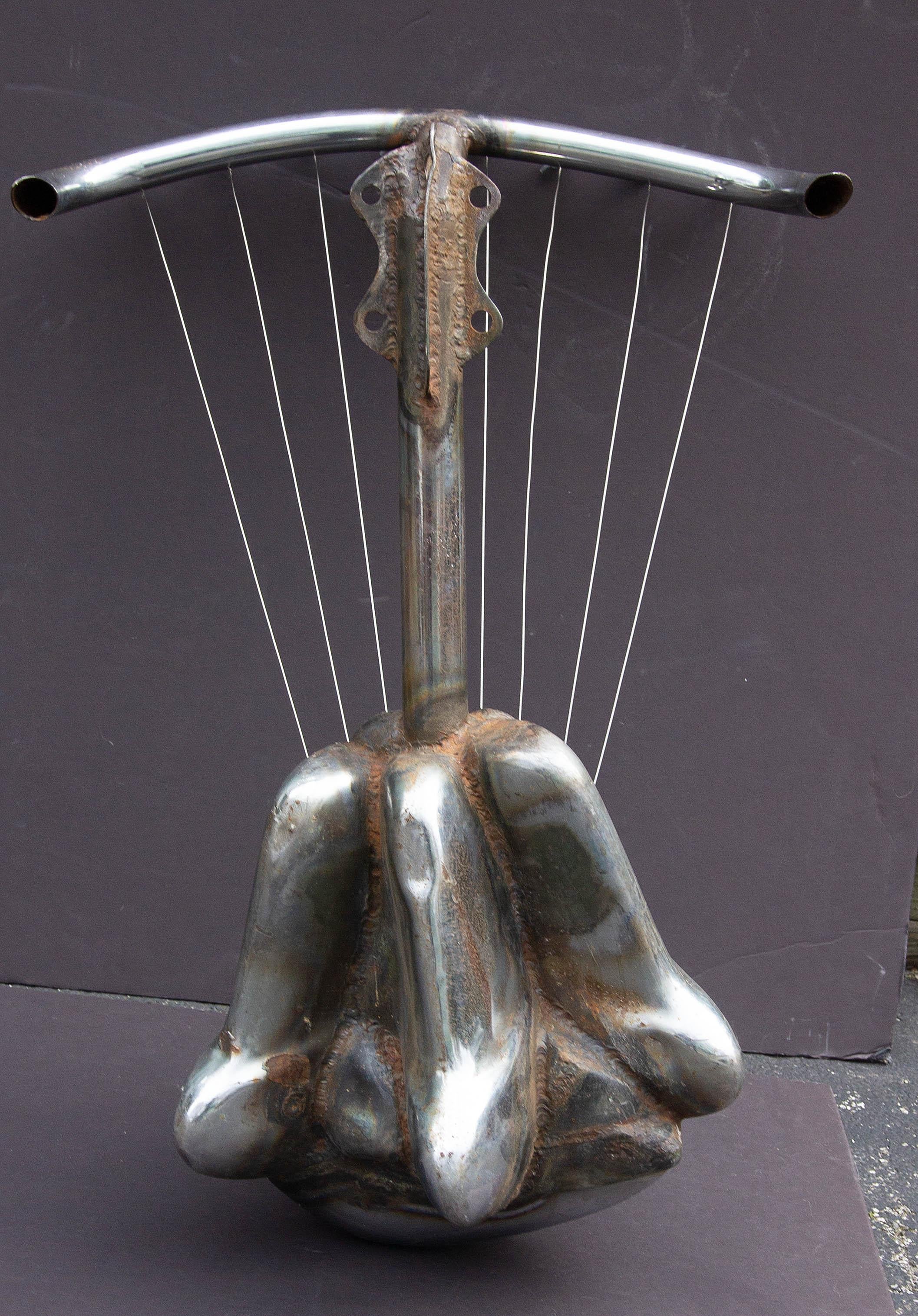 Chrome brutaliste abstrait  Sculpture de Jason Seley « Sculptor's Harp 2 », 1966 en vente 2