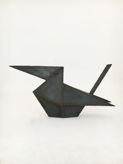 Abstract Brutalist Iron Sculpture 'Crow' by Artist Unknown, France 1950s