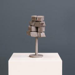 Abstract brutalist metal sculpture