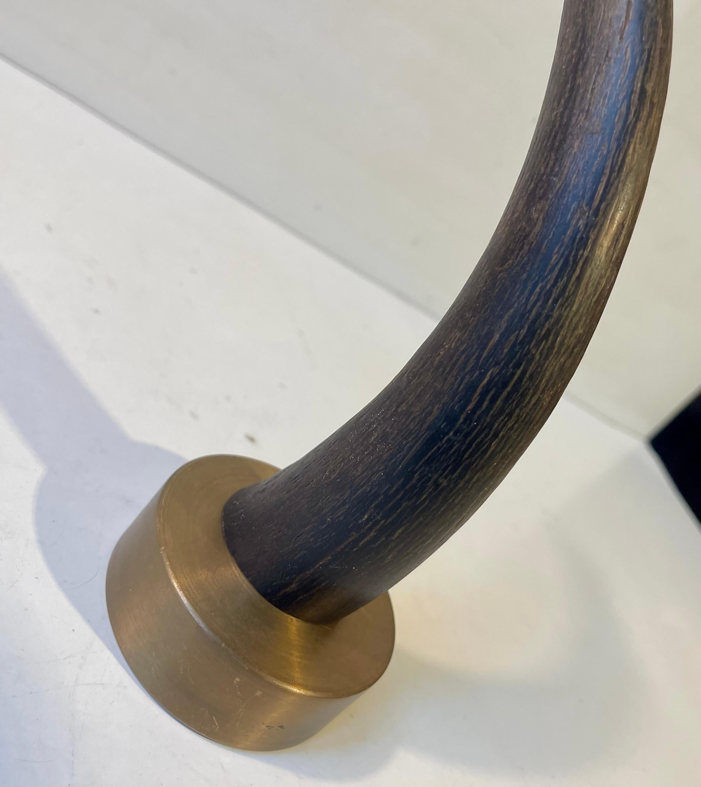 Escultura abstracta brutalista en bronce y cuerno negro, años 70 en Bueno estado para la venta en Esbjerg, DK