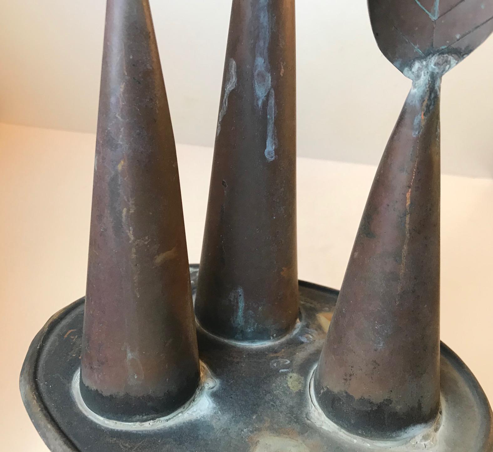 Abstract, Brutalist Sculpture in Copper, Denmark, 1970s For Sale 3