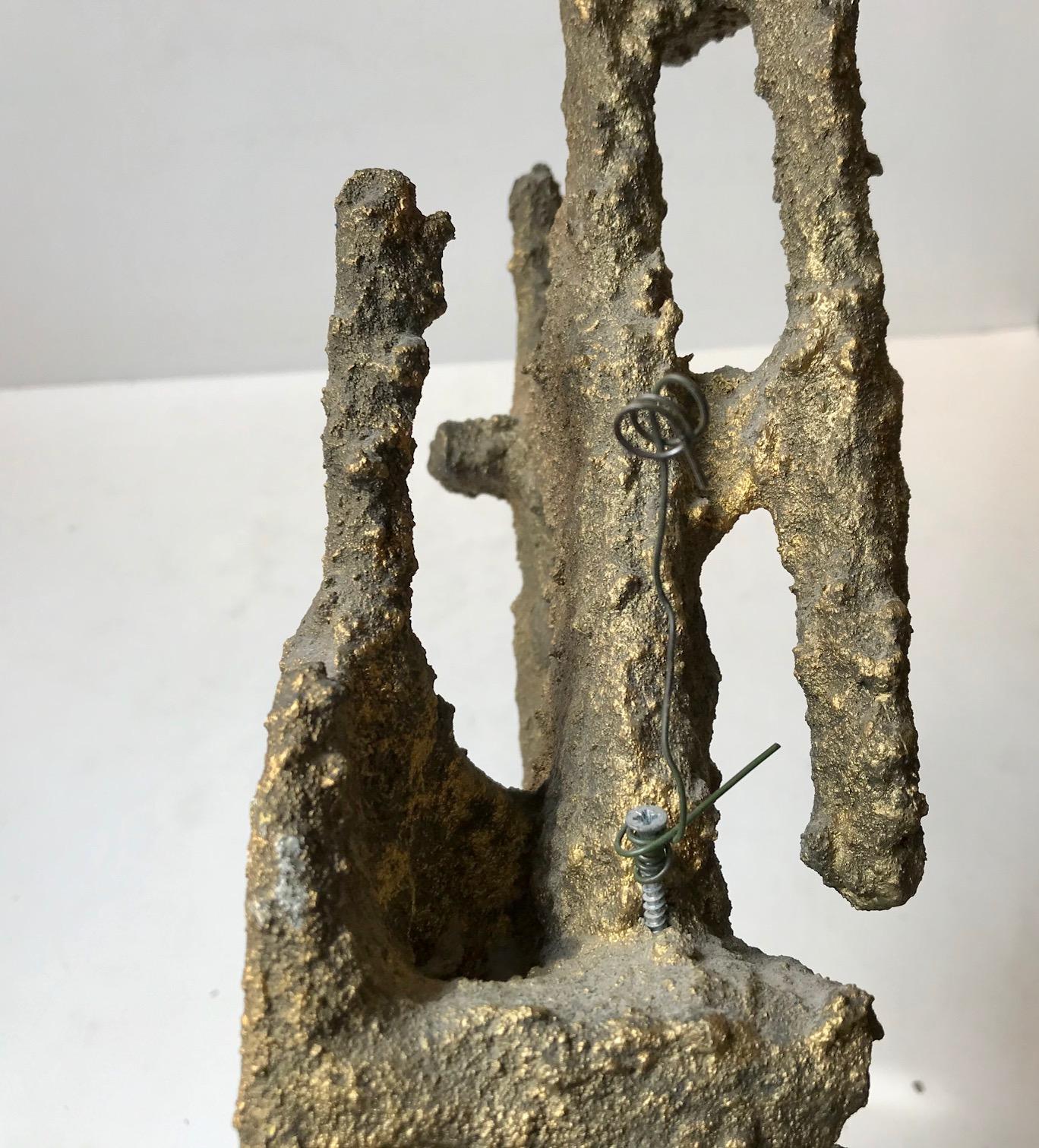 Abstract Brutalist Sculpture in Faux Bronze, 1970s 1