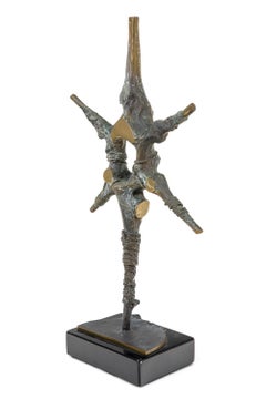 Abstract Brutalist Signed Bronze Sculpture by Luis Montoya, USA, 1970s