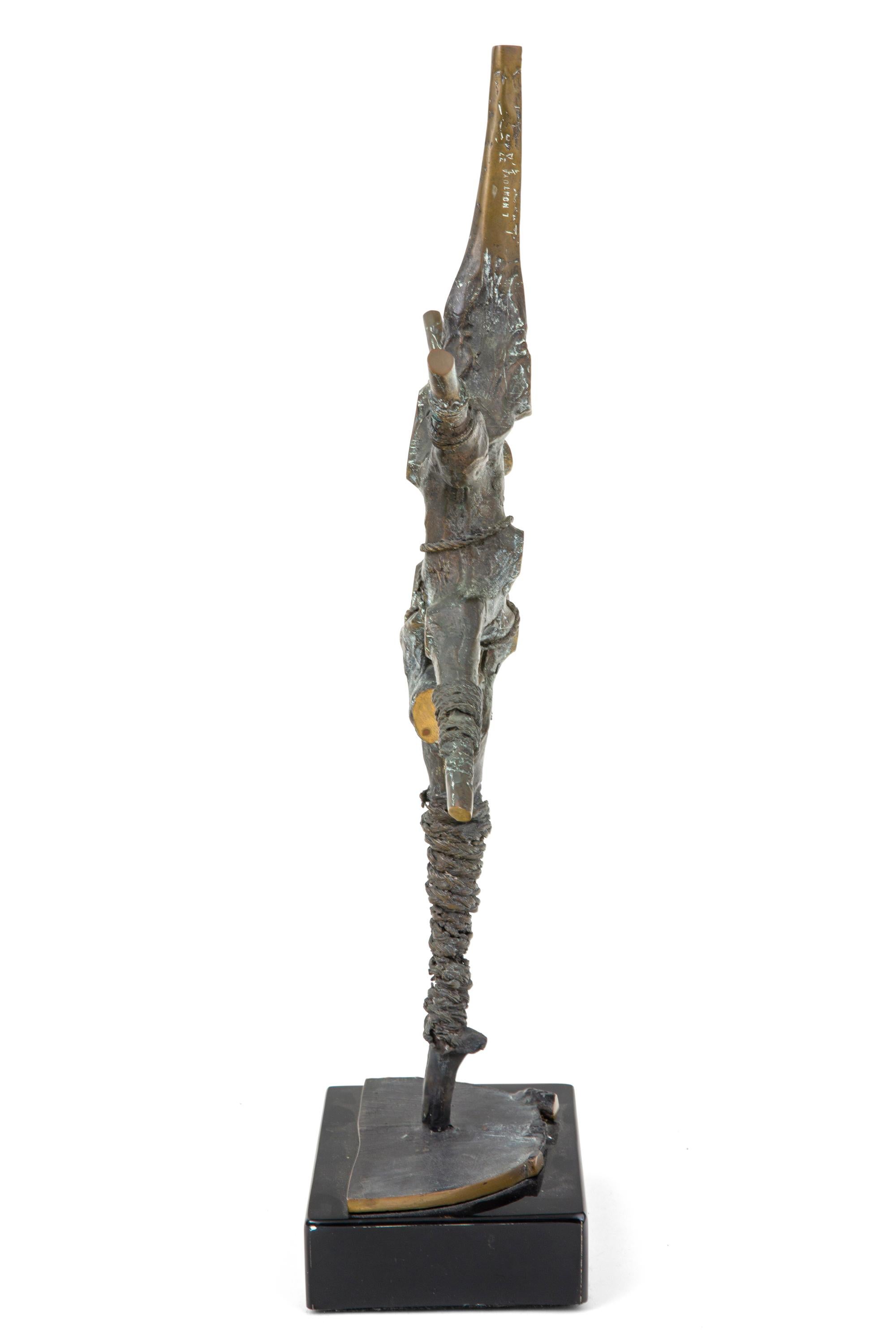 American Abstract Brutalist Signed Bronze Sculpture by Luis Montoya, USA, 1970s
