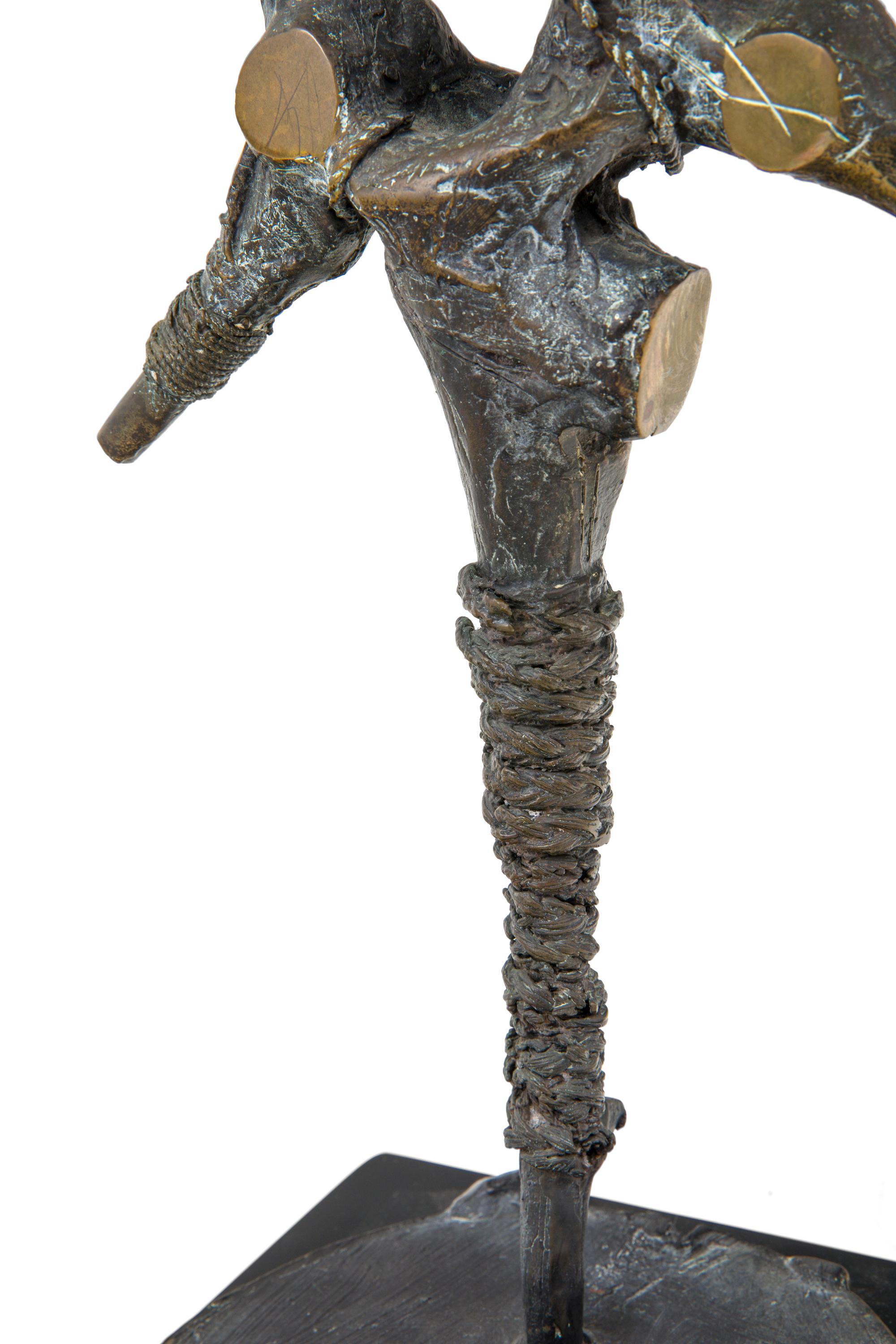 Late 20th Century Abstract Brutalist Signed Bronze Sculpture by Luis Montoya, USA, 1970s