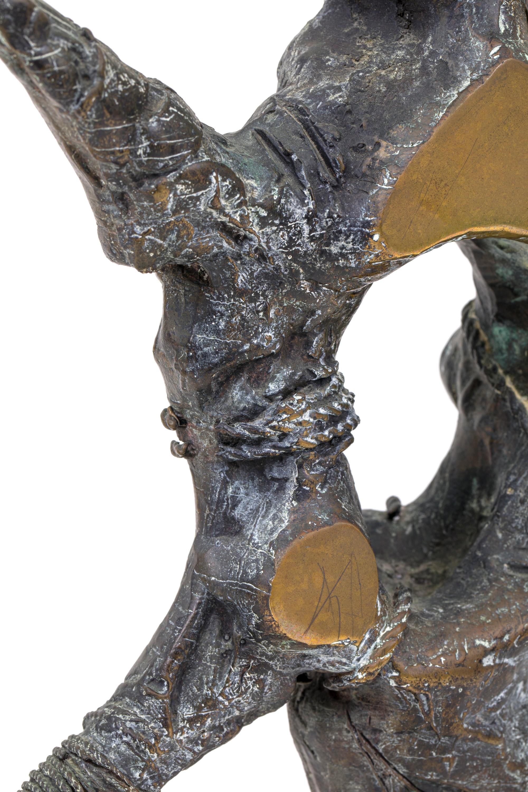 Abstract Brutalist Signed Bronze Sculpture by Luis Montoya, USA, 1970s 1