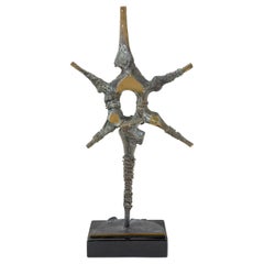 Abstract Brutalist Signed Bronze Sculpture by Luis Montoya, USA, 1970s