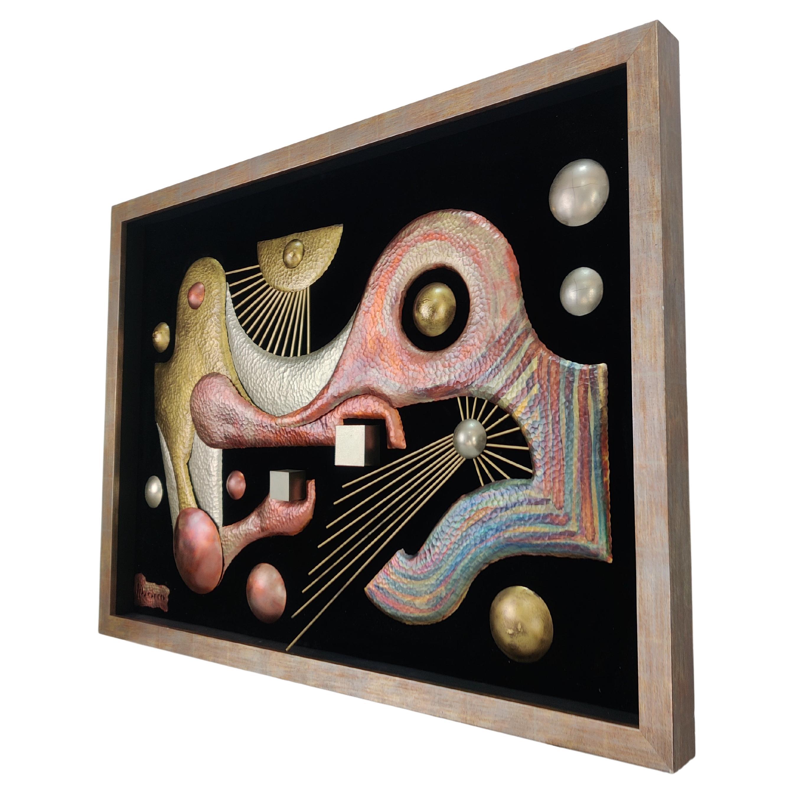 Abstract Brutalist Wall Sculpture Signed S XX
