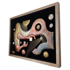 Abstract Brutalist Wall Sculpture Signed S XX