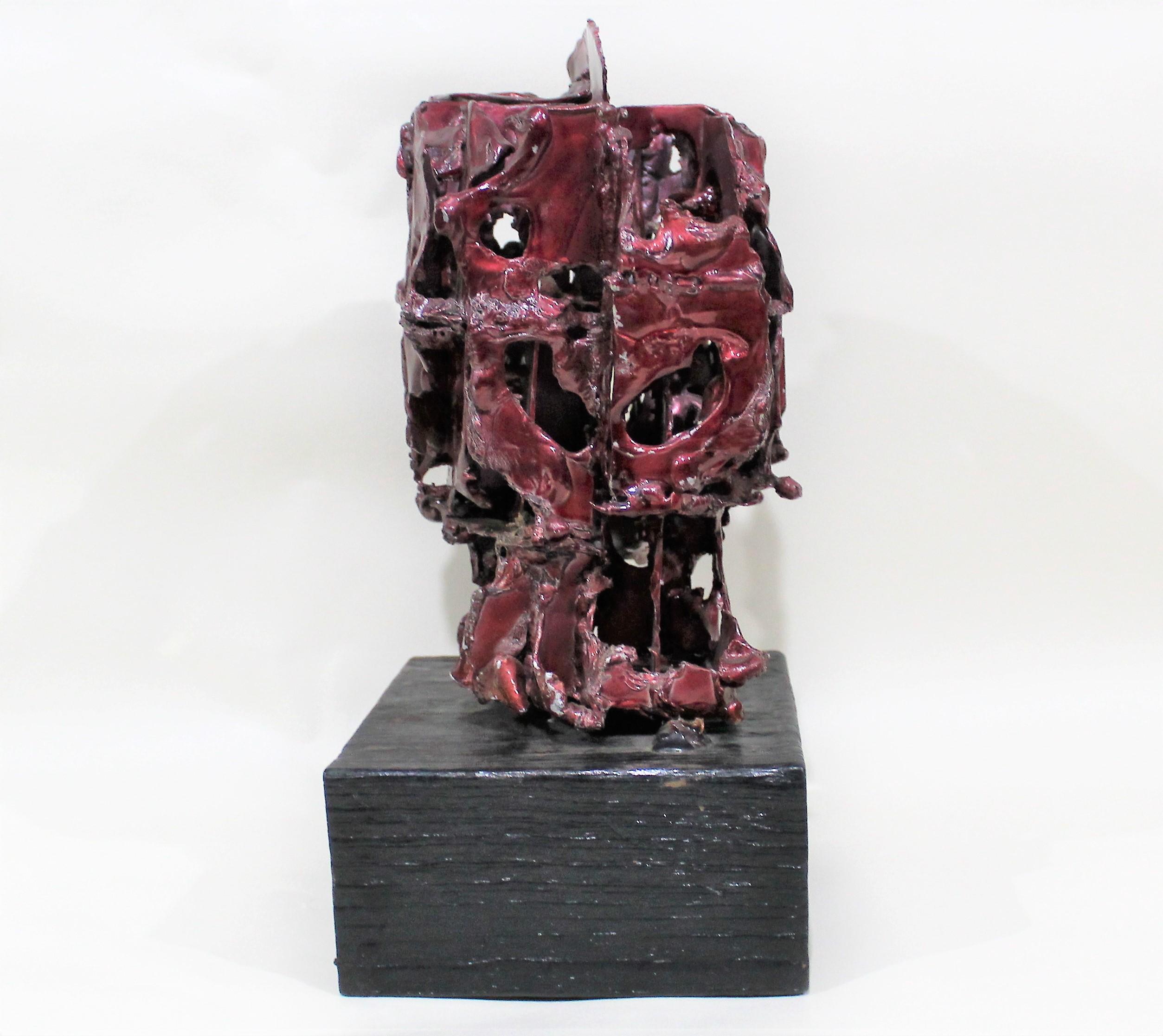 Abstrakt Brutalistische Metallskulptur (Brutalismus) im Angebot