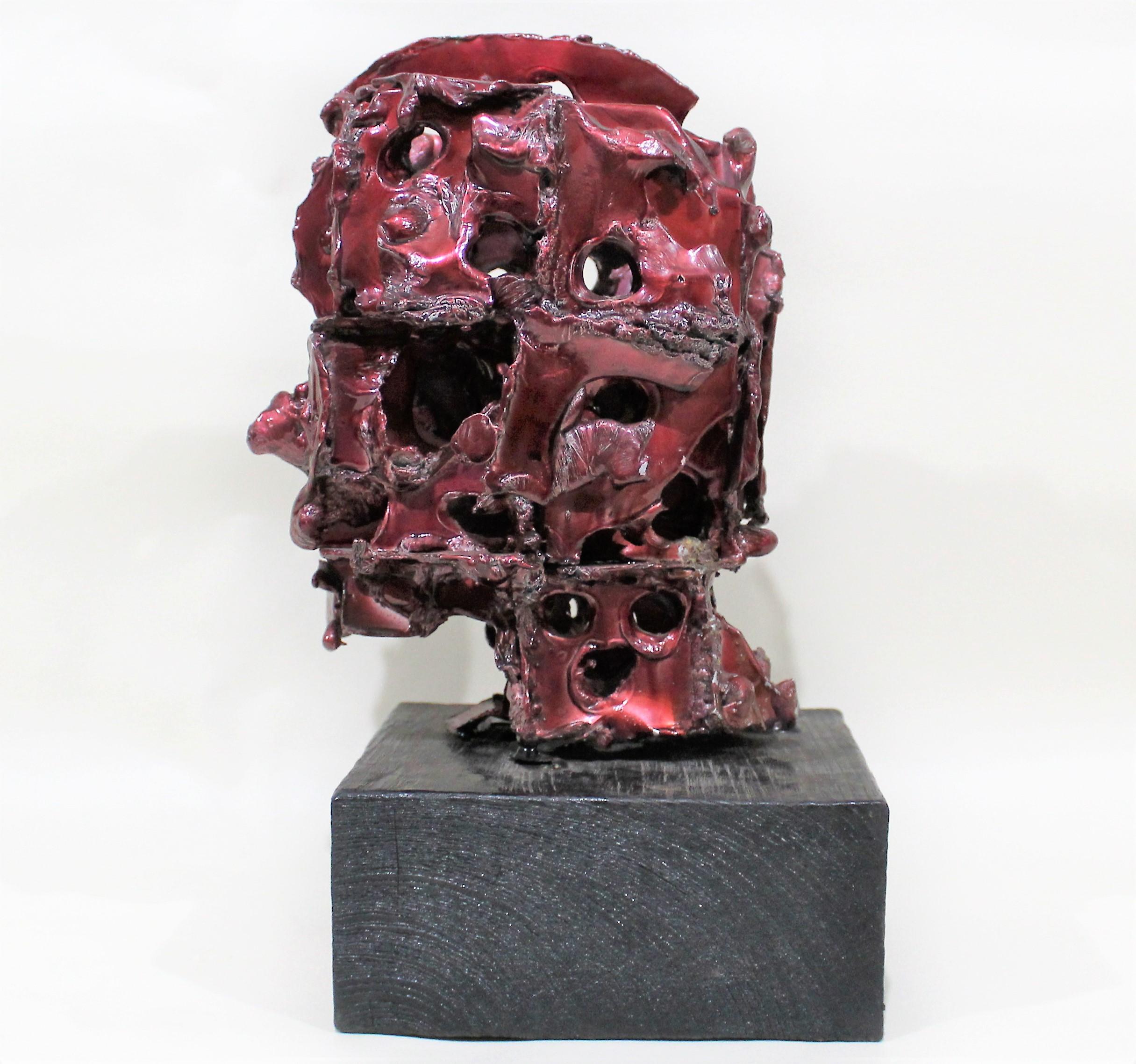 Abstract Brutalistic Metal Sculpture For Sale 1