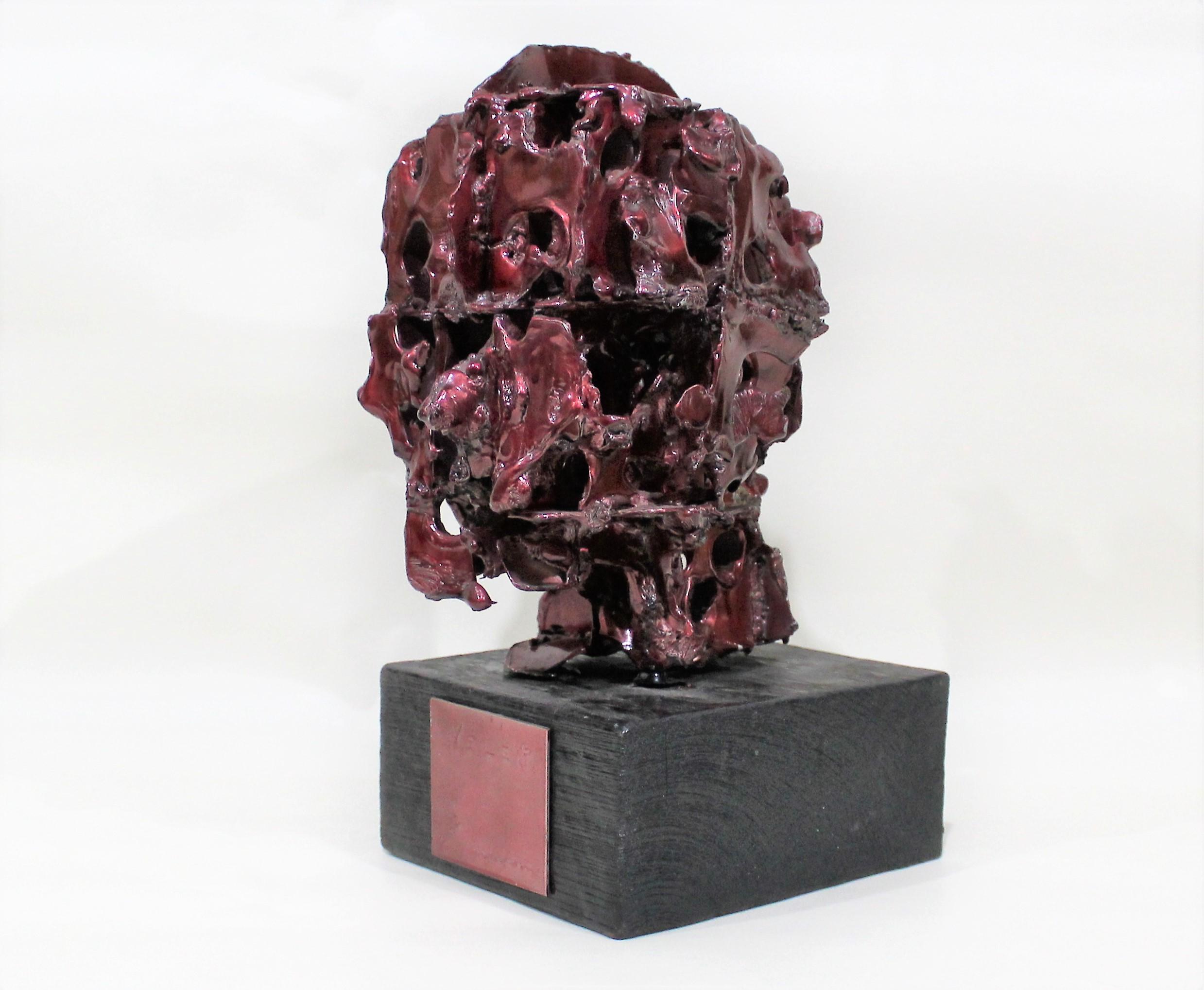 Abstract Brutalistic Metal Sculpture For Sale 2