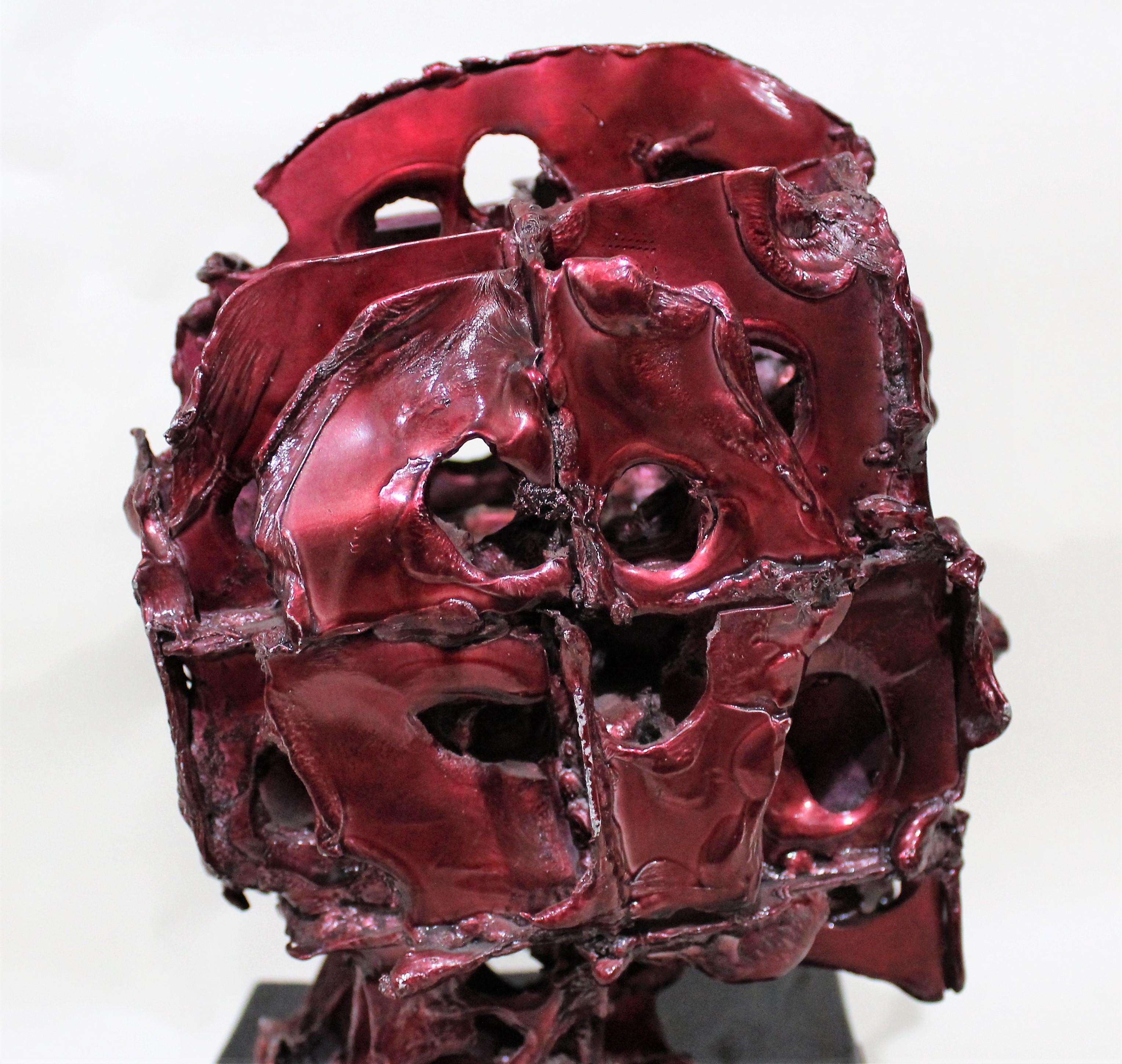 Abstract Brutalistic Metal Sculpture For Sale 5