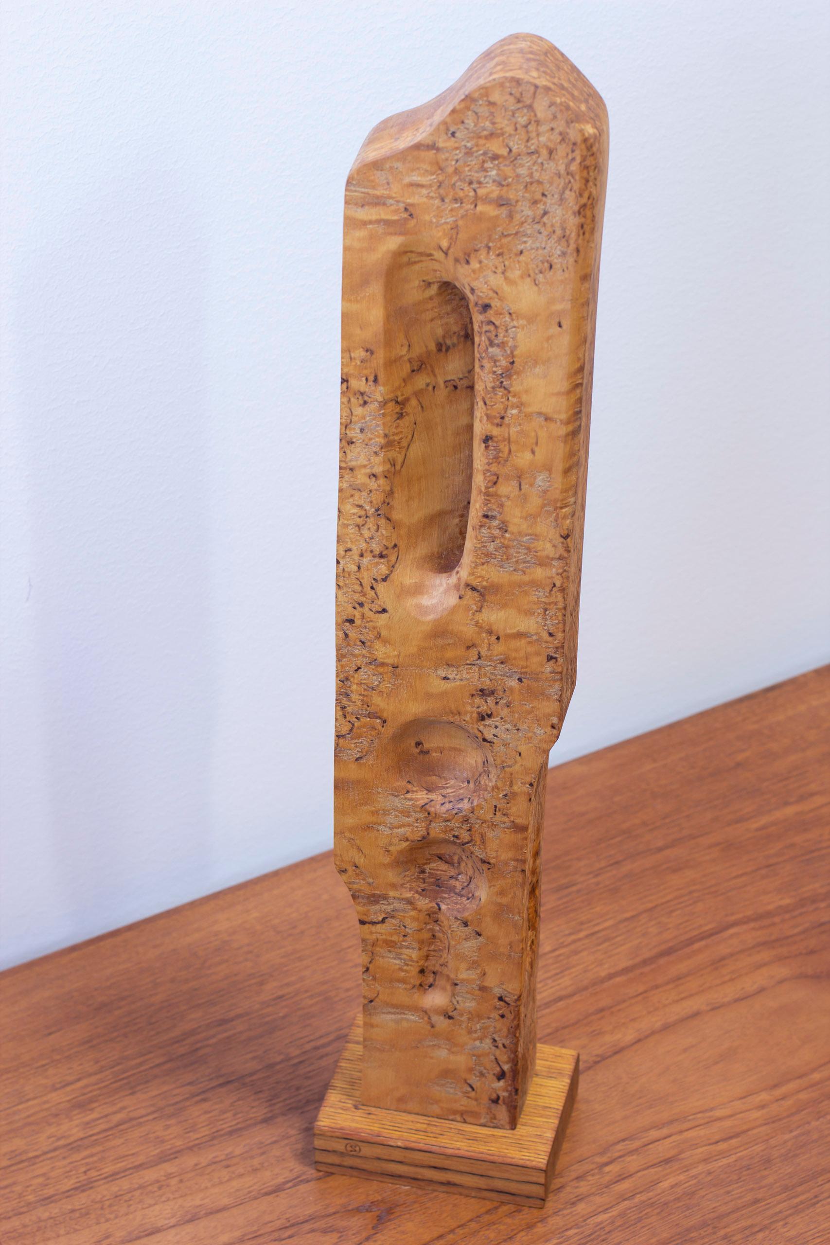 Swedish Abstract burl birch sculpture by Sven Olsson For Sale