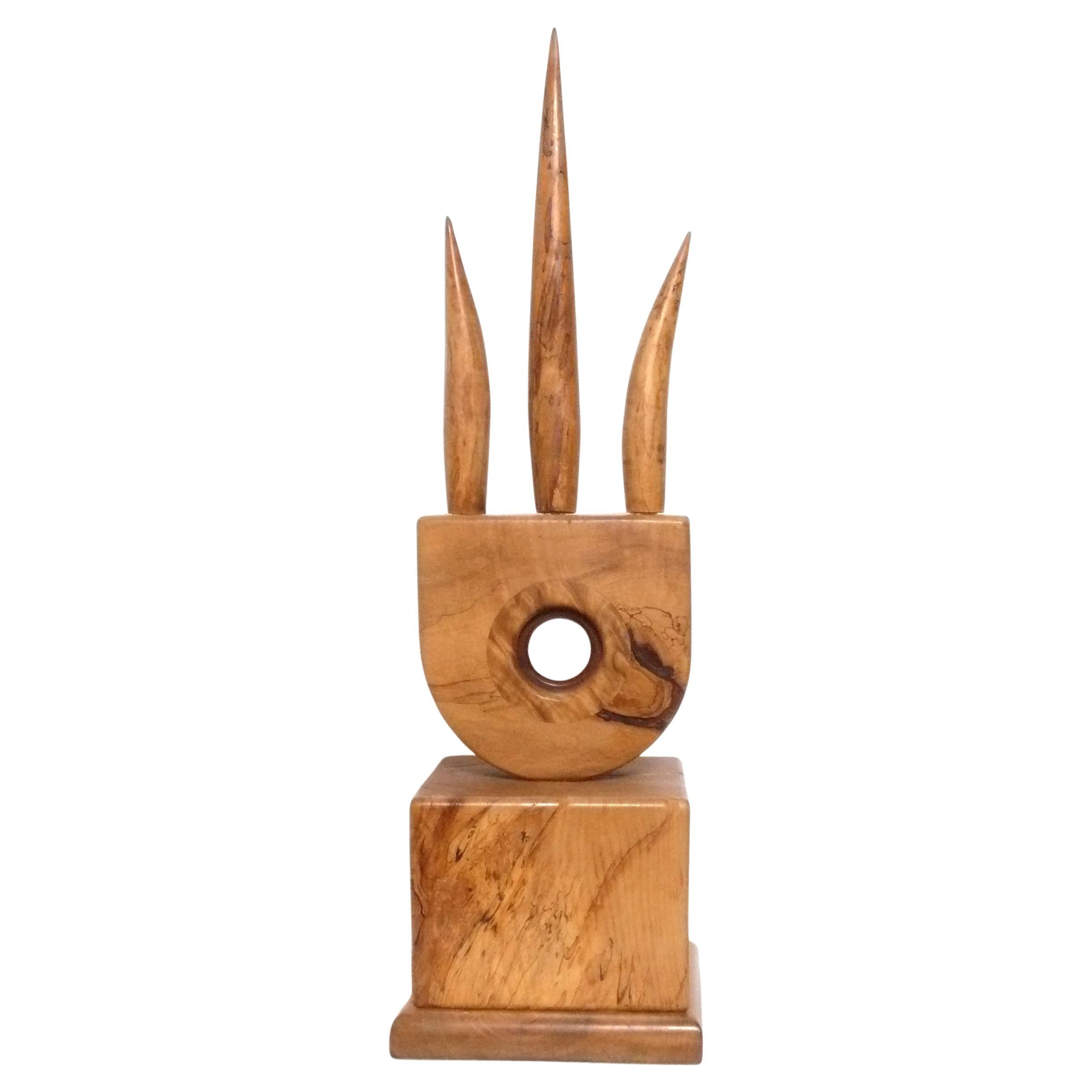 Abstract Burl Wood Sculpture by Richard Scott Hill 43.5" x 12.5" Modern Art For Sale