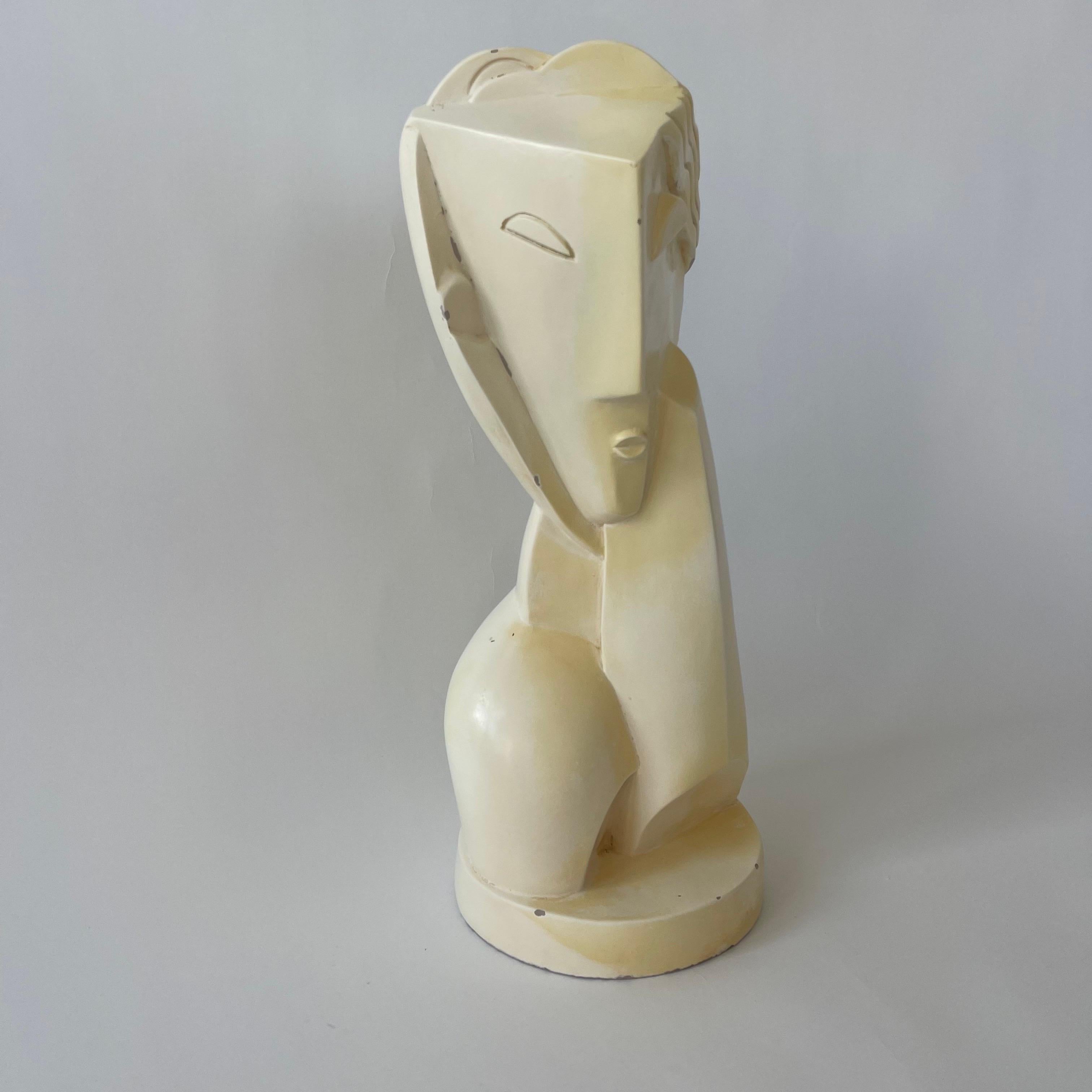 Mid-Century Modern Buste abstrait d'après Henri Laurens « Head of a Young Girl » par Austin Prod USA 1961 en vente
