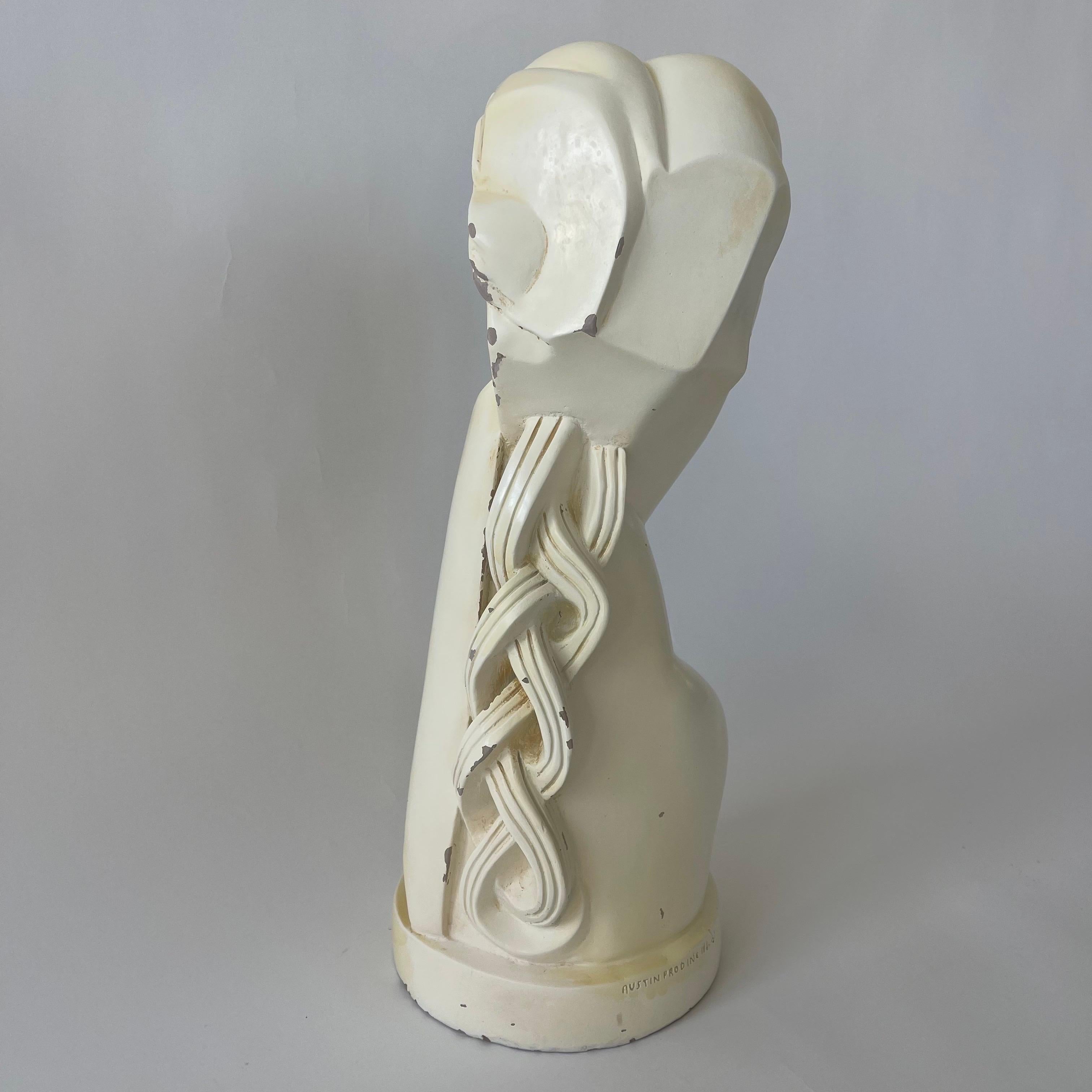 Américain Buste abstrait d'après Henri Laurens « Head of a Young Girl » par Austin Prod USA 1961 en vente