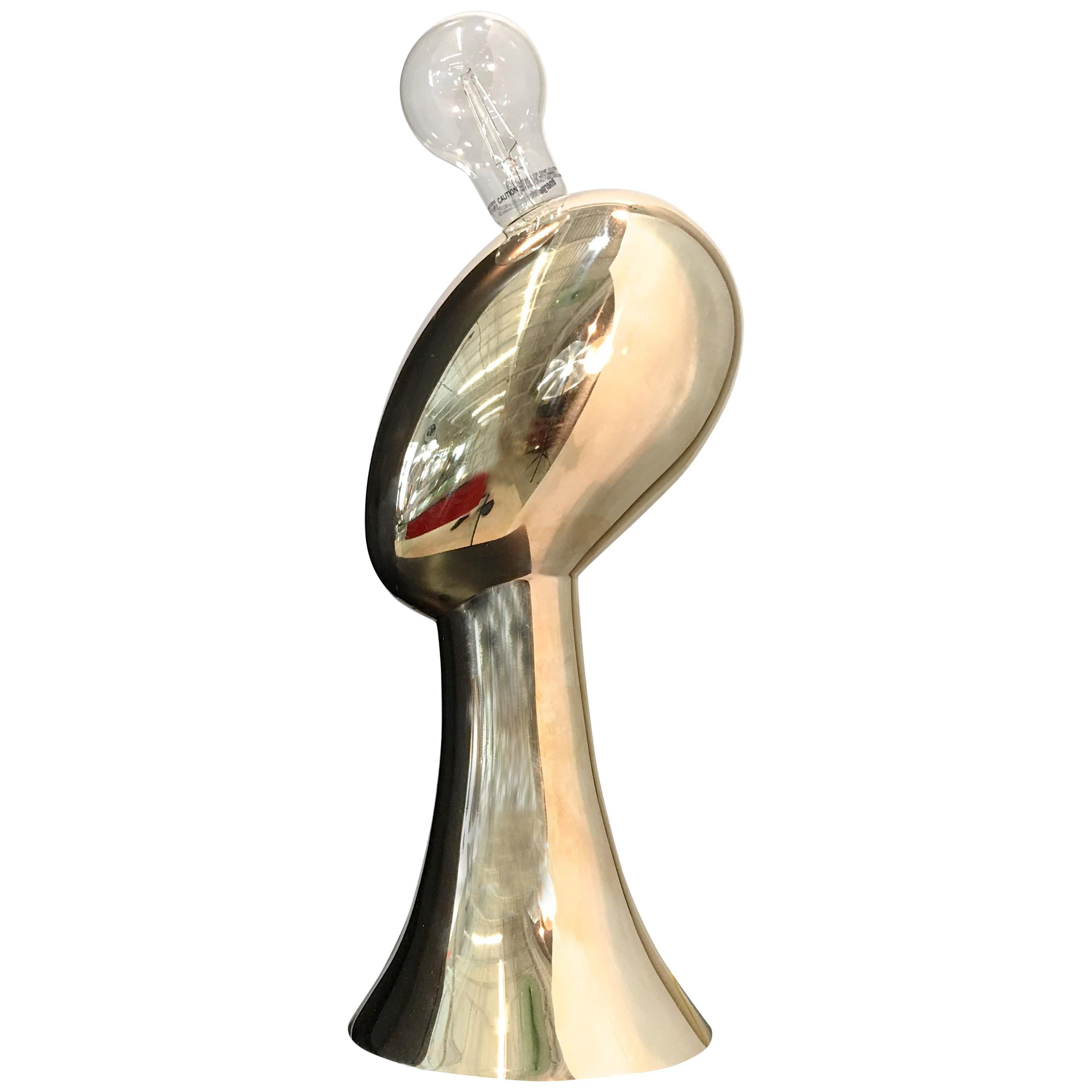 Lampe buste abstraite en bronze poli