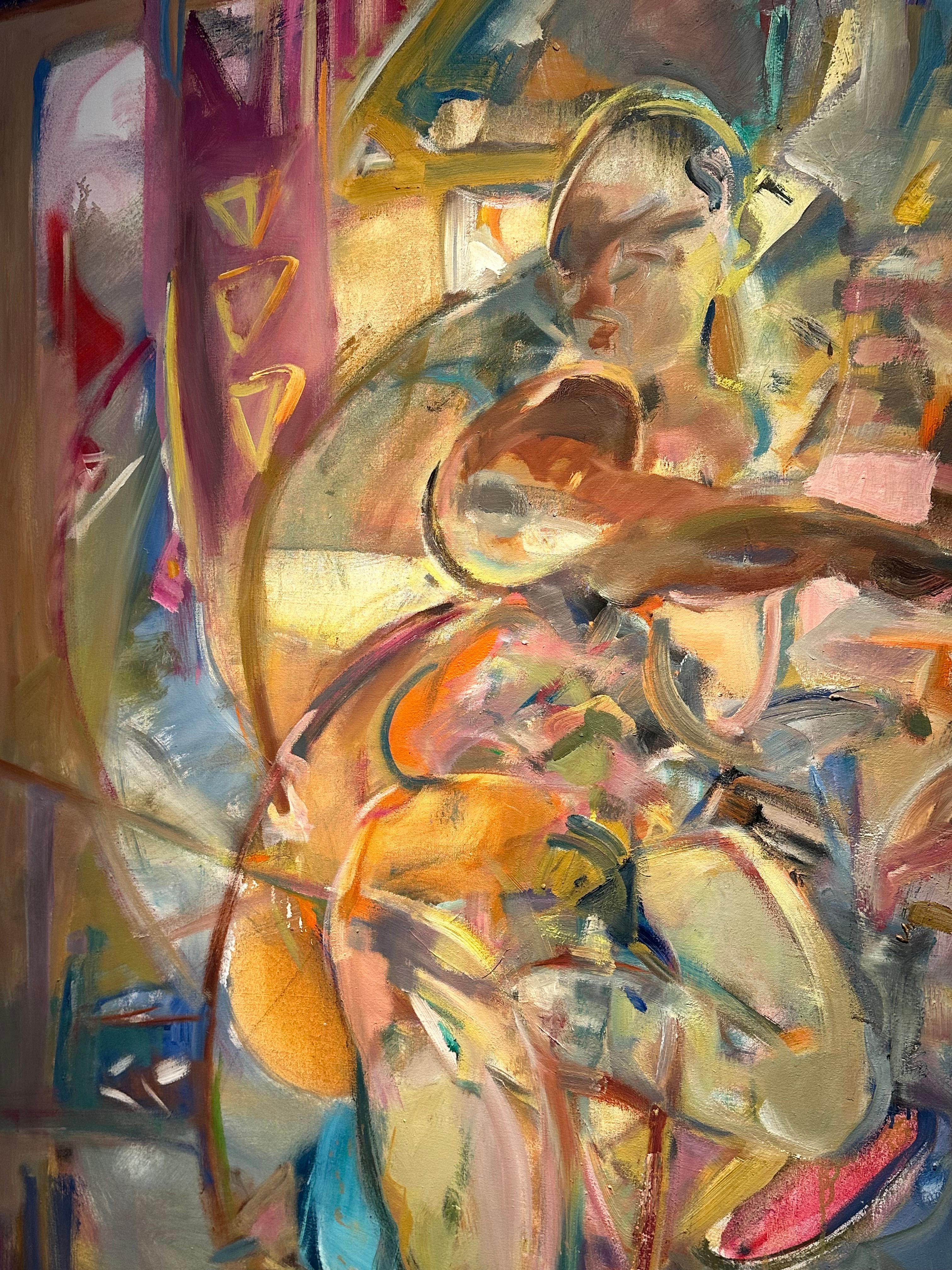 Abstraktes Gemälde von Trutz Bieck, Abstraktion, Leinwand, Acrylfarbe 1986 im Angebot 4