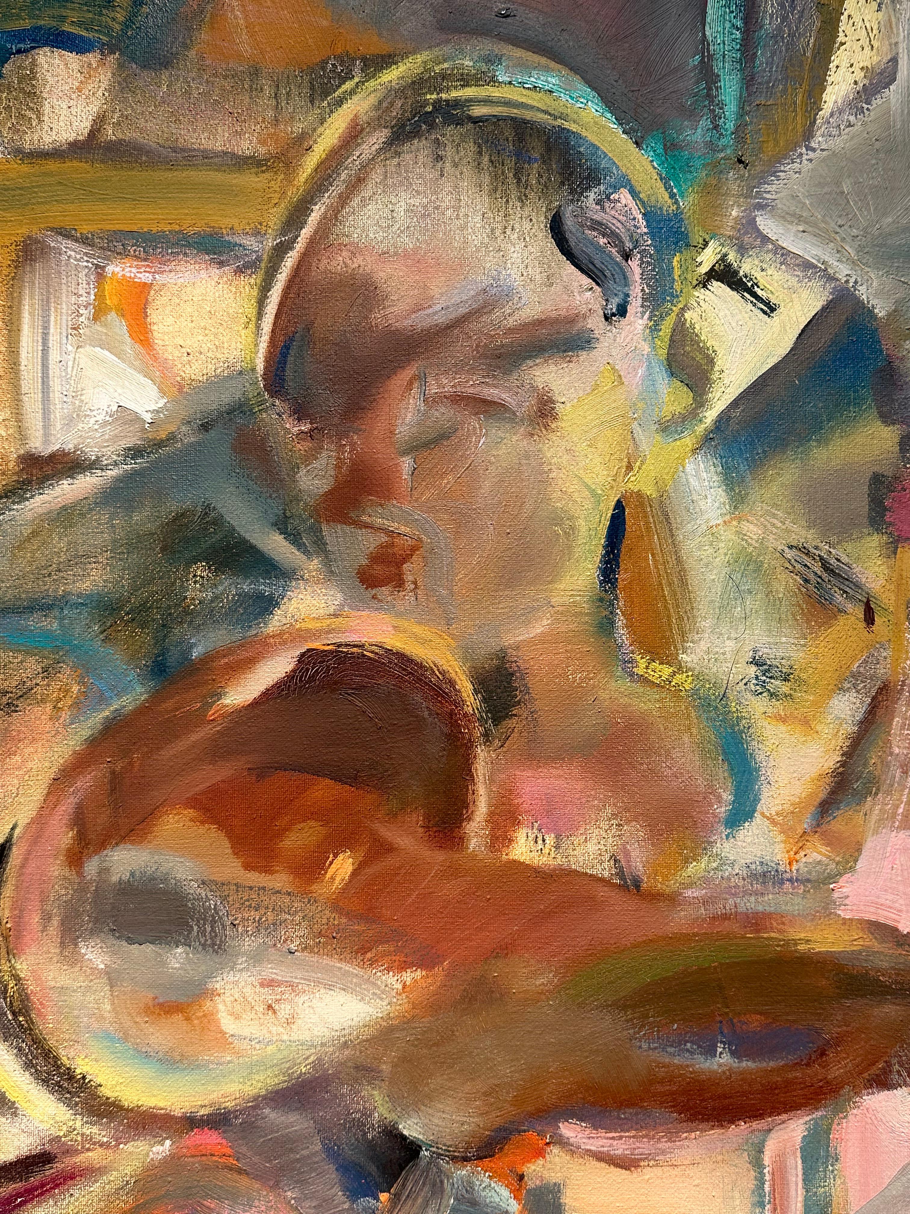 Abstraktes Gemälde von Trutz Bieck, Abstraktion, Leinwand, Acrylfarbe 1986 im Angebot 11