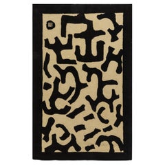 Abstract Calligraphic Modern Rug "Calligram" Designed By Roderick N. Shade