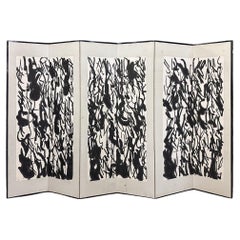 Abstract Calligraphy Screen from the Vibrant 60s-70s